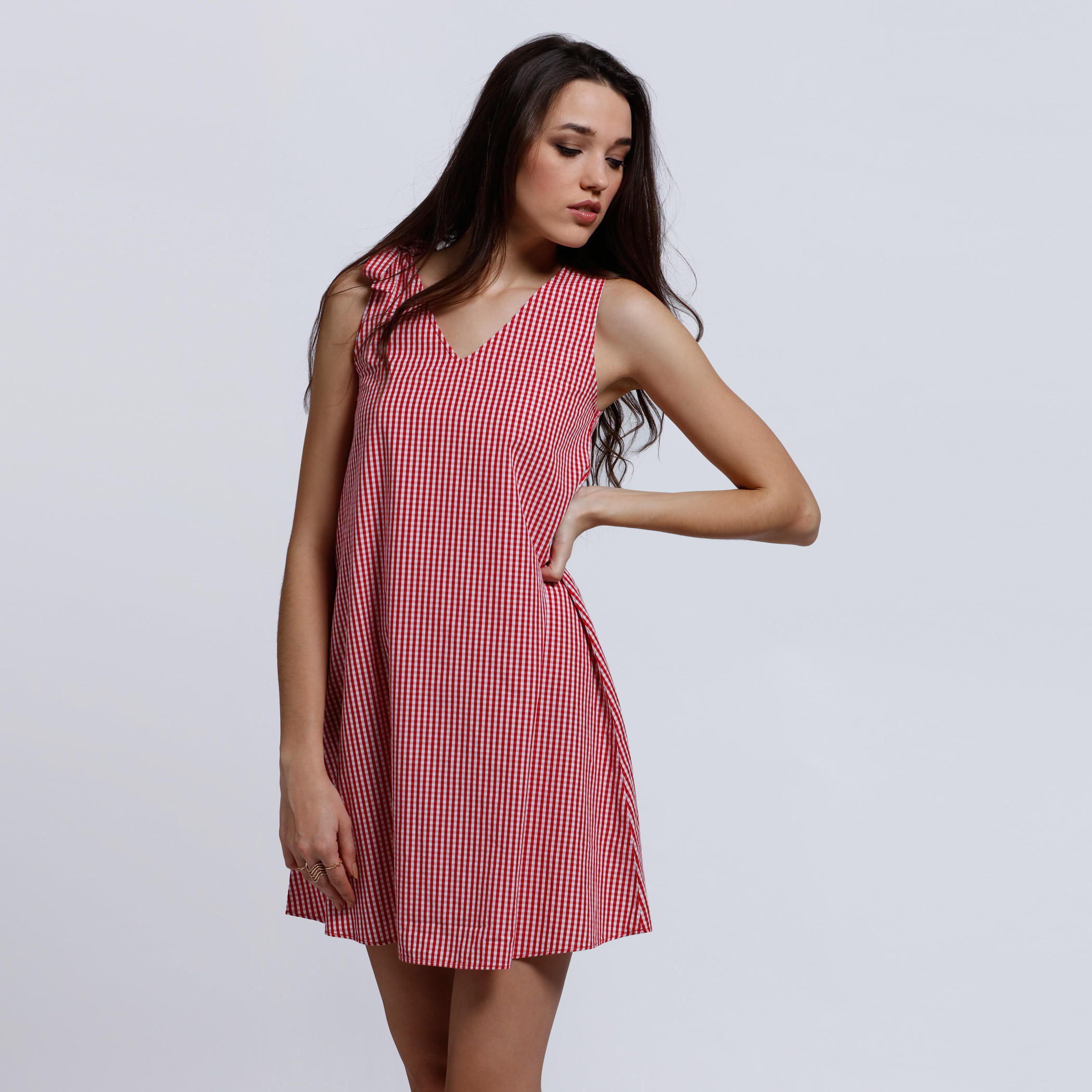 Lee Cooper Printed Dress with Tie Up Shoulder and V-Neck-women-clothing-dresses-image-1