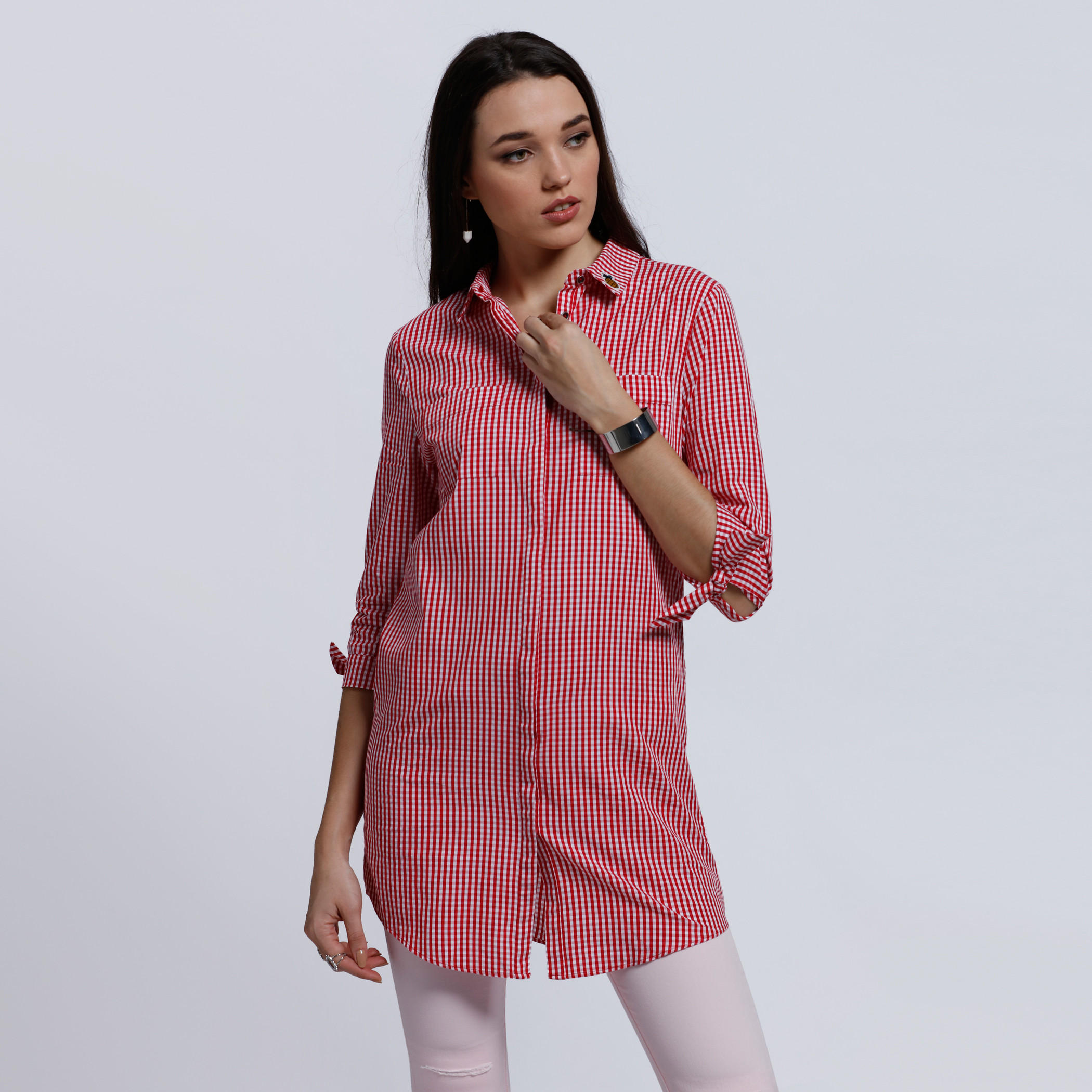 Lee Cooper Striped Long Shirt with 3/4 Sleeves -women-clothing-shirtsandblouses-blouses-image-1