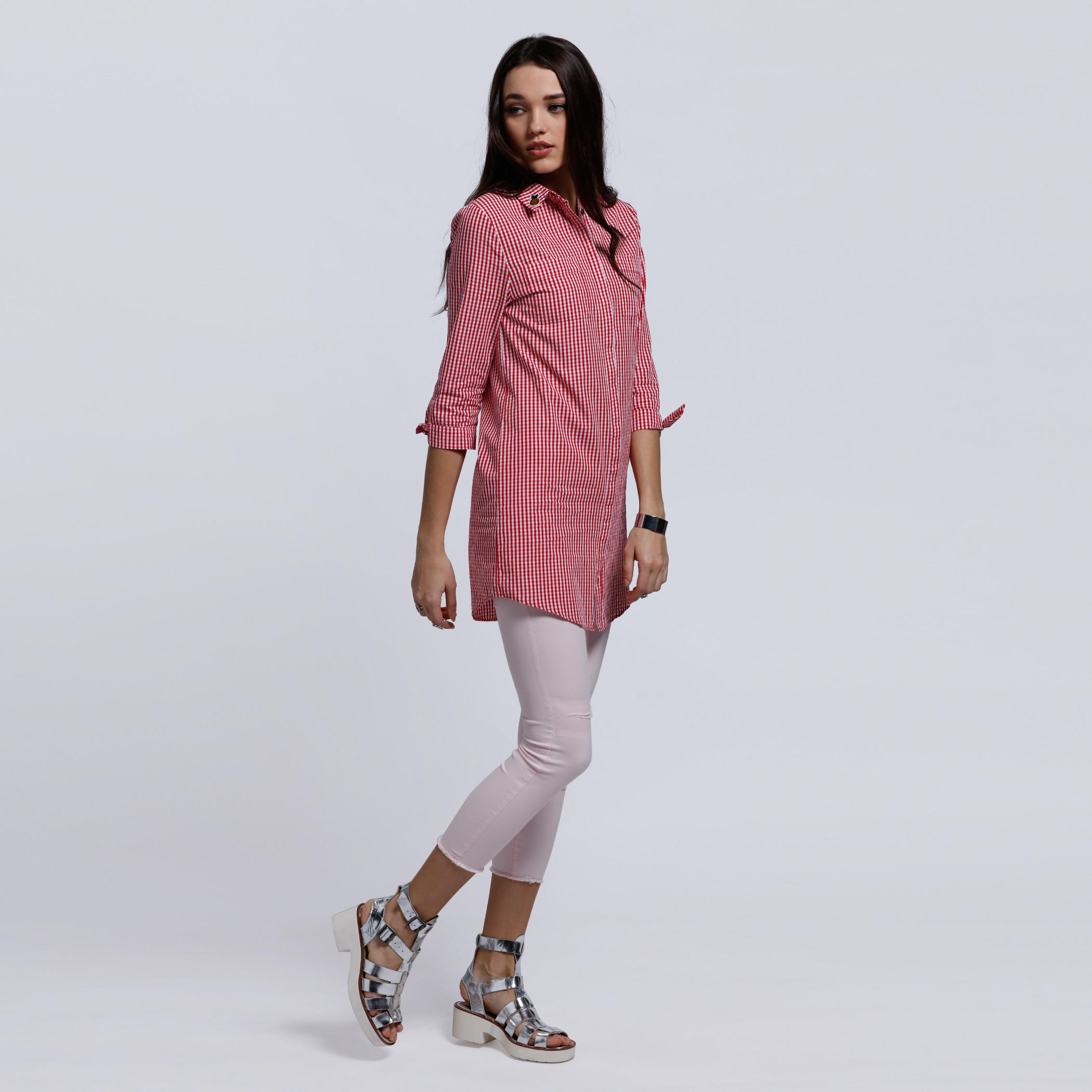 Lee Cooper Striped Long Shirt with 3/4 Sleeves -women-clothing-shirtsandblouses-blouses-image-5