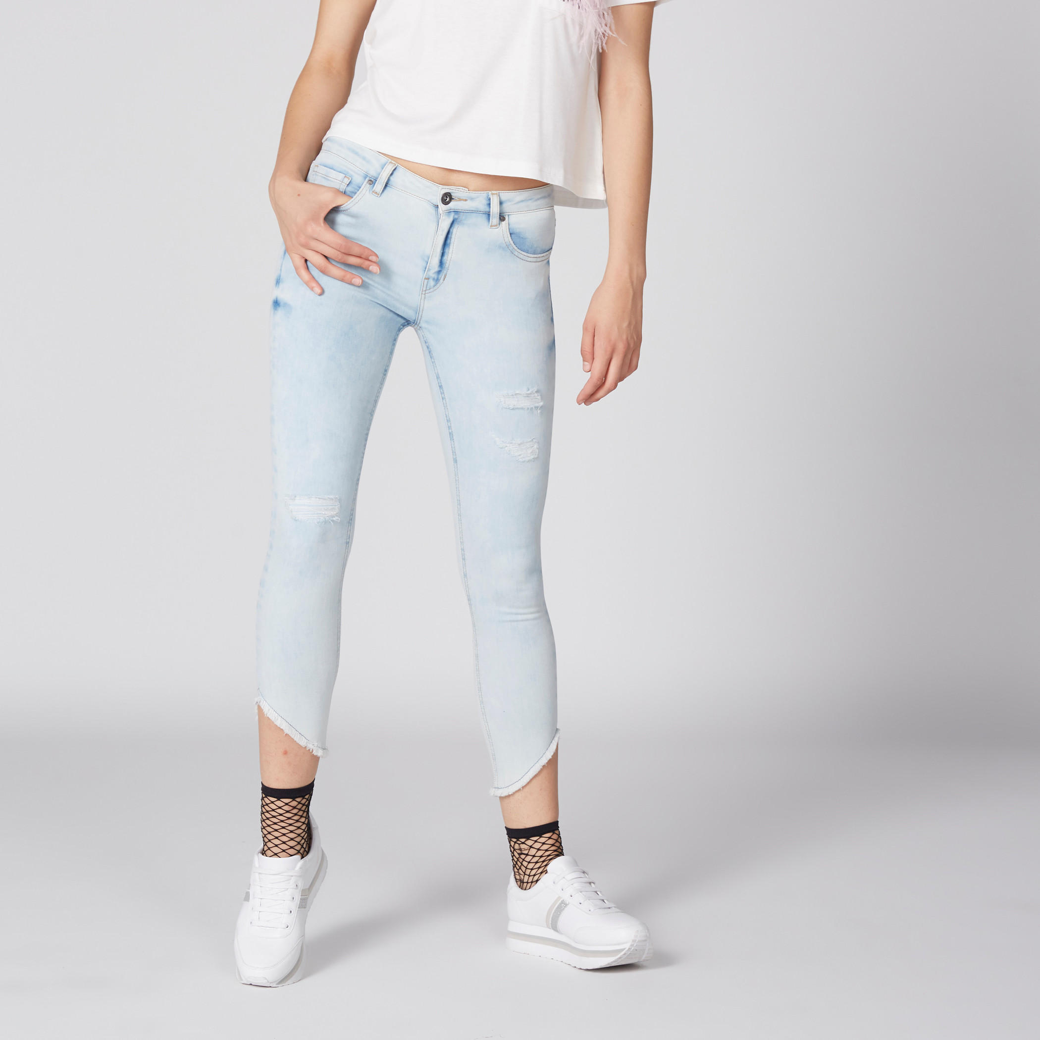 Lee Cooper Distressed Cropped Jeans with Button Closure-women-clothing-bottoms-jeans-image-1