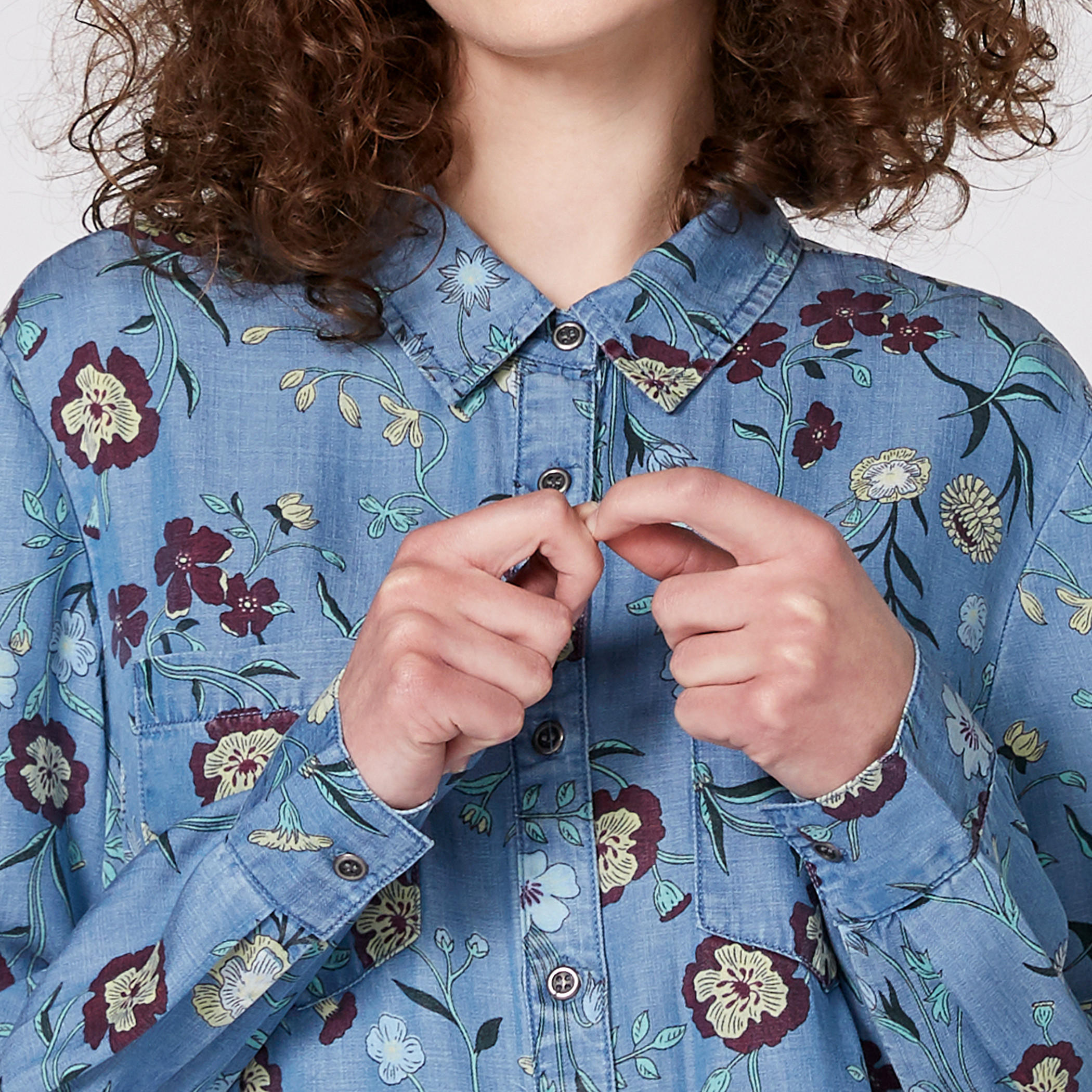 Lee Cooper Printed Midi Dress with Long Sleeves and Complete Placket-women-clothing-dresses-image-2