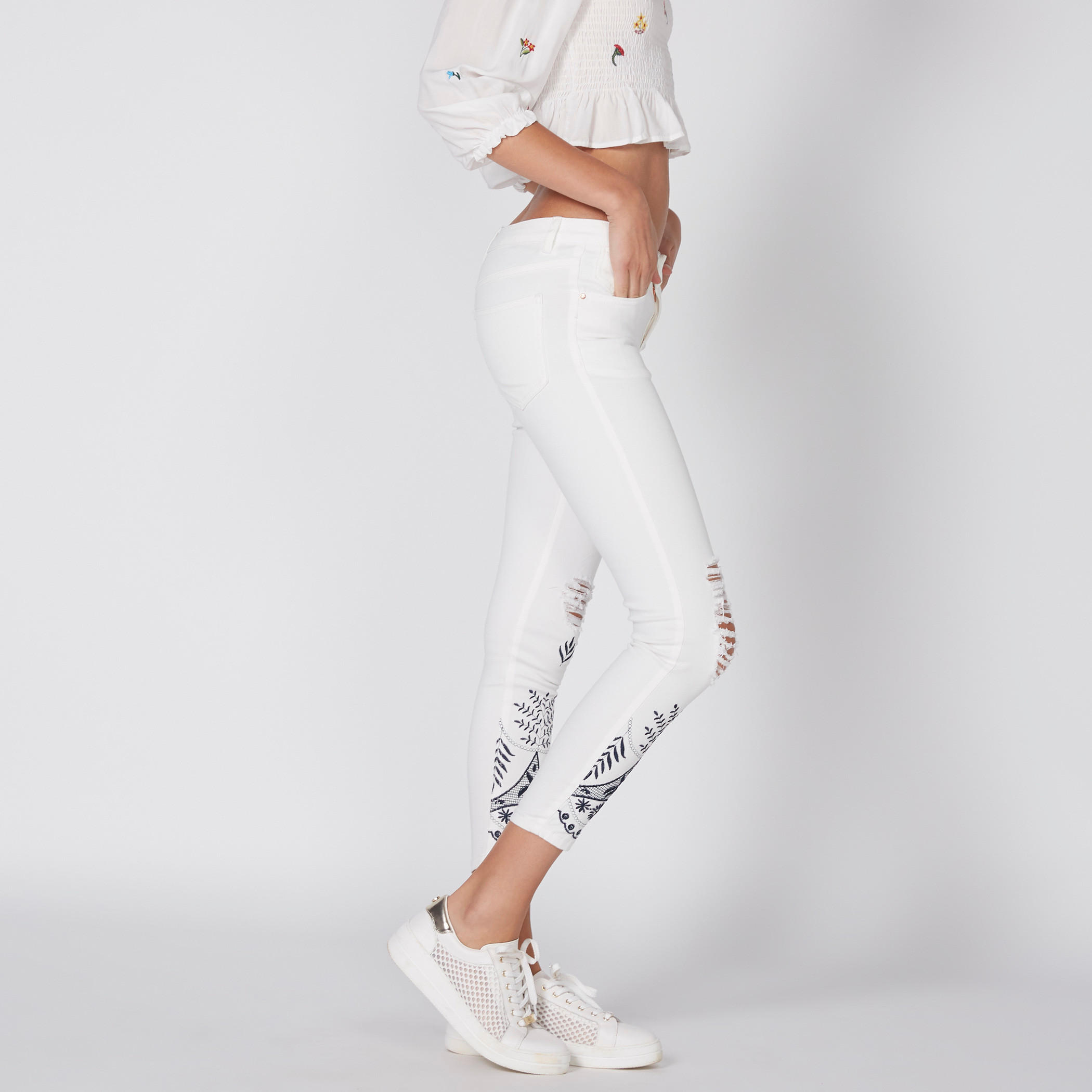 Lee Cooper Embroidered Jeans with Button Closure-women-clothing-bottoms-jeans-image-3