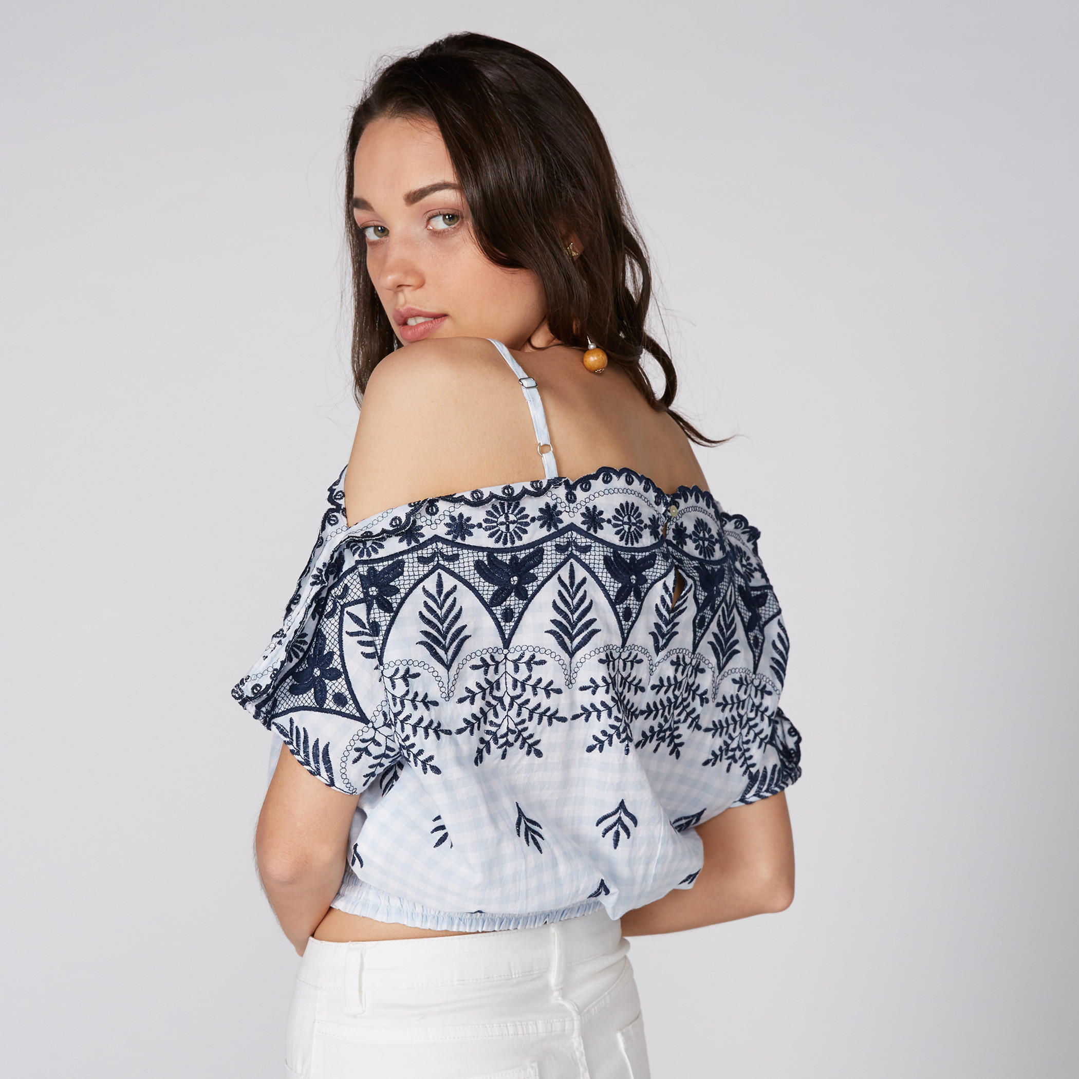 Lee Cooper Embroidered Crop Top with Adjustable Straps-women-clothing-shirtsandblouses-blouses-image-4