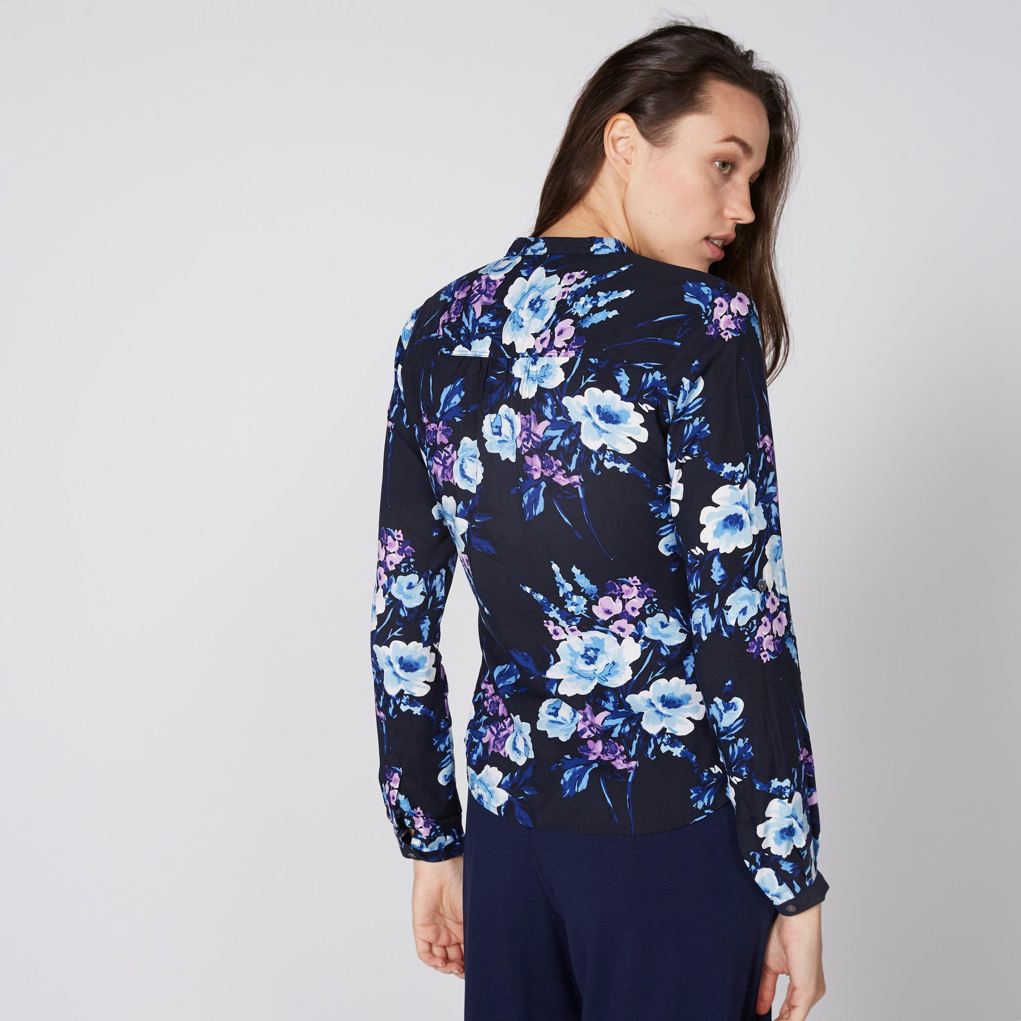 Lee Cooper Printed Shirt with Long Sleeves and Tie- Up Detail-women-clothing-shirtsandblouses-shirts-image-4