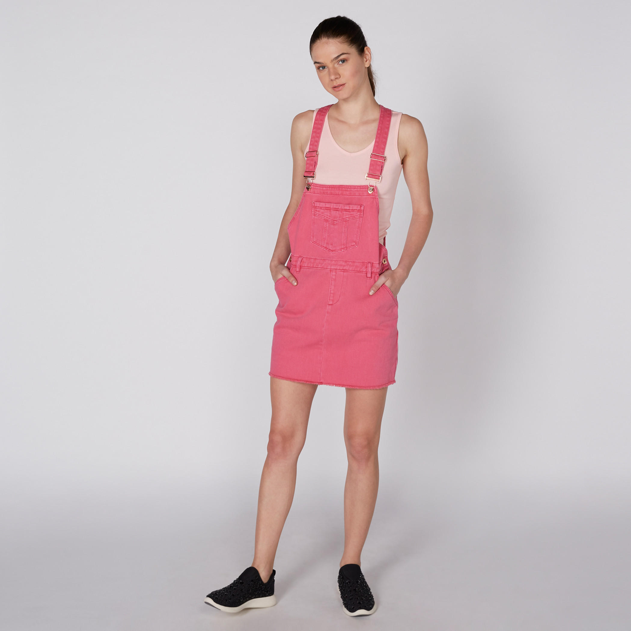 Lee Cooper Denim Pinafore with Pocket Detail-women-clothing-dresses-image-2