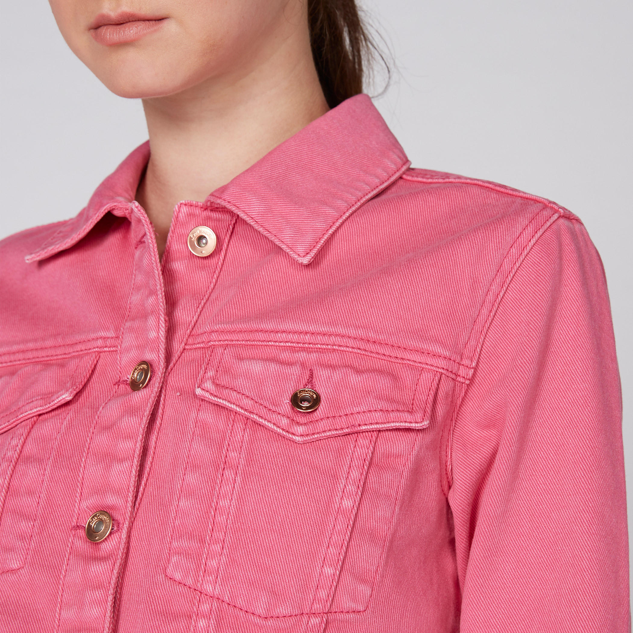 جاكيت دينم بأكمام طويلة وأزرار من لي كوبر-women-winterwear-coatsandjackets-jackets-image-3