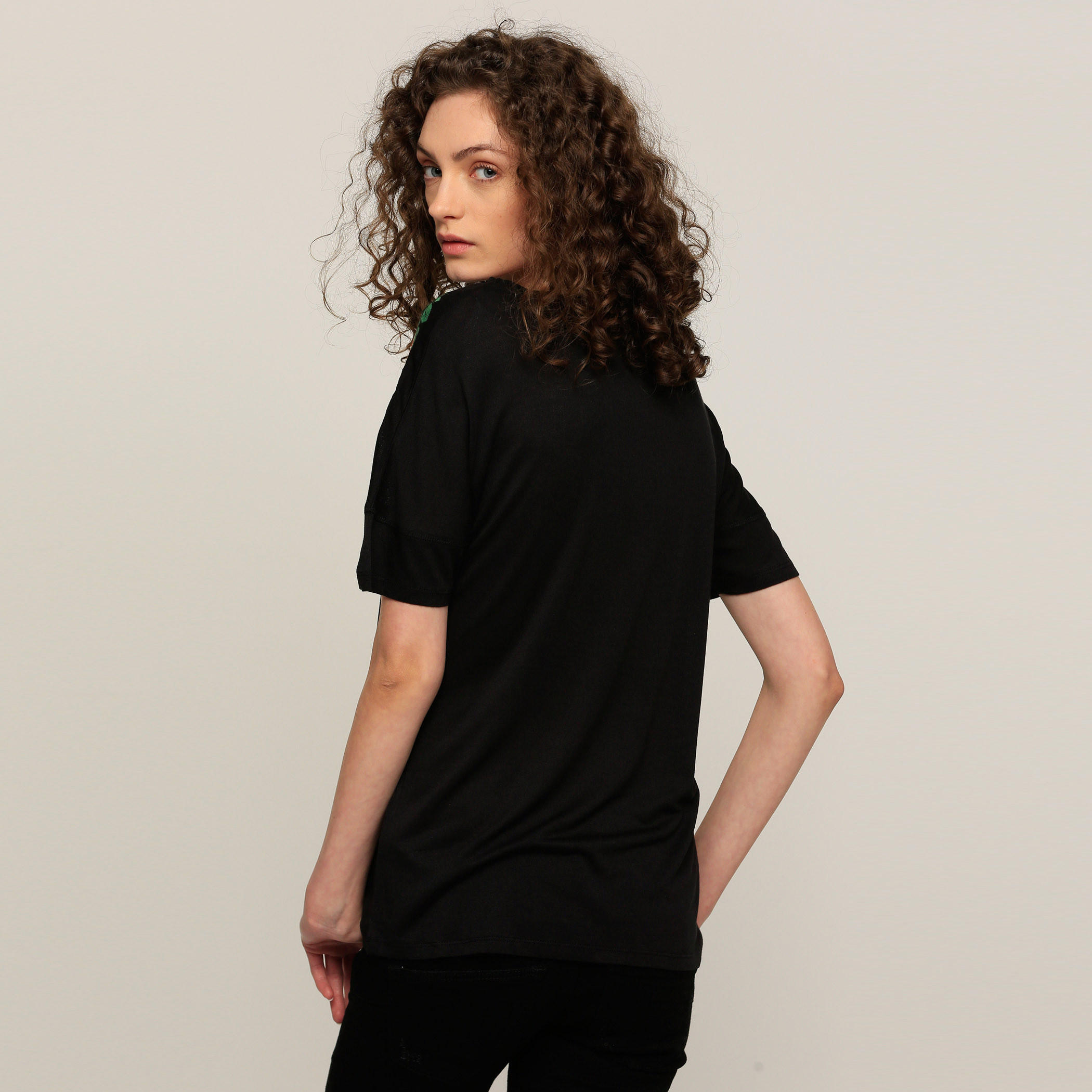 Lee Cooper Embroidered Round Neck T-Shirt with Short Sleeves-women-clothing-shirtsandblouses-shirts-image-2