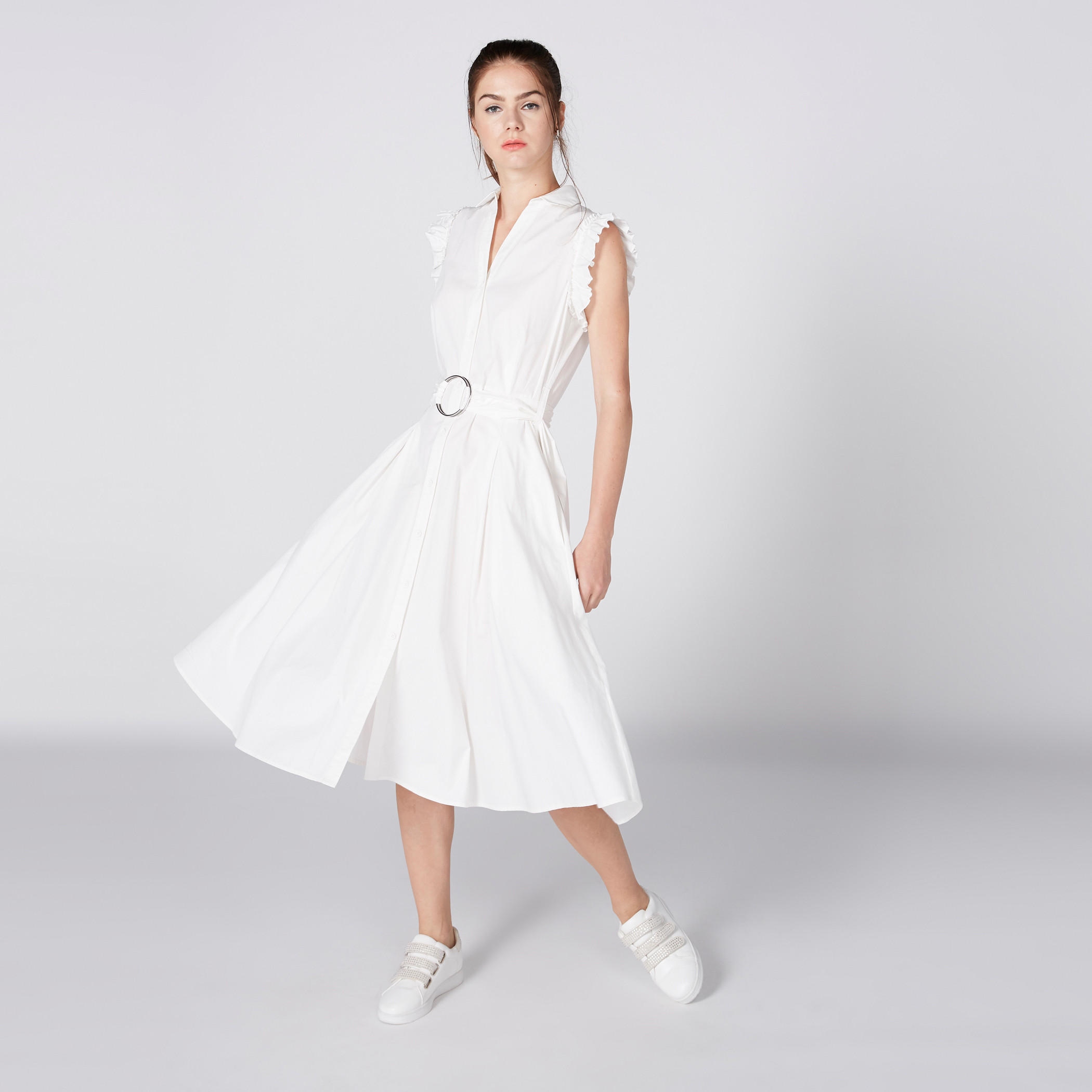 فستان متوسط الطول دون أكمام من لي كوبر-women-clothing-dresses-image-1