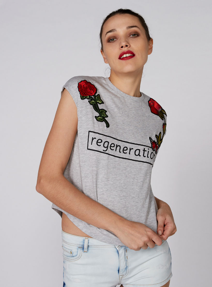 تيشيرت دون أكمام بياقة مستديرة من لي كوبر-women-clothing-shirtsandblouses-shirts-image-3