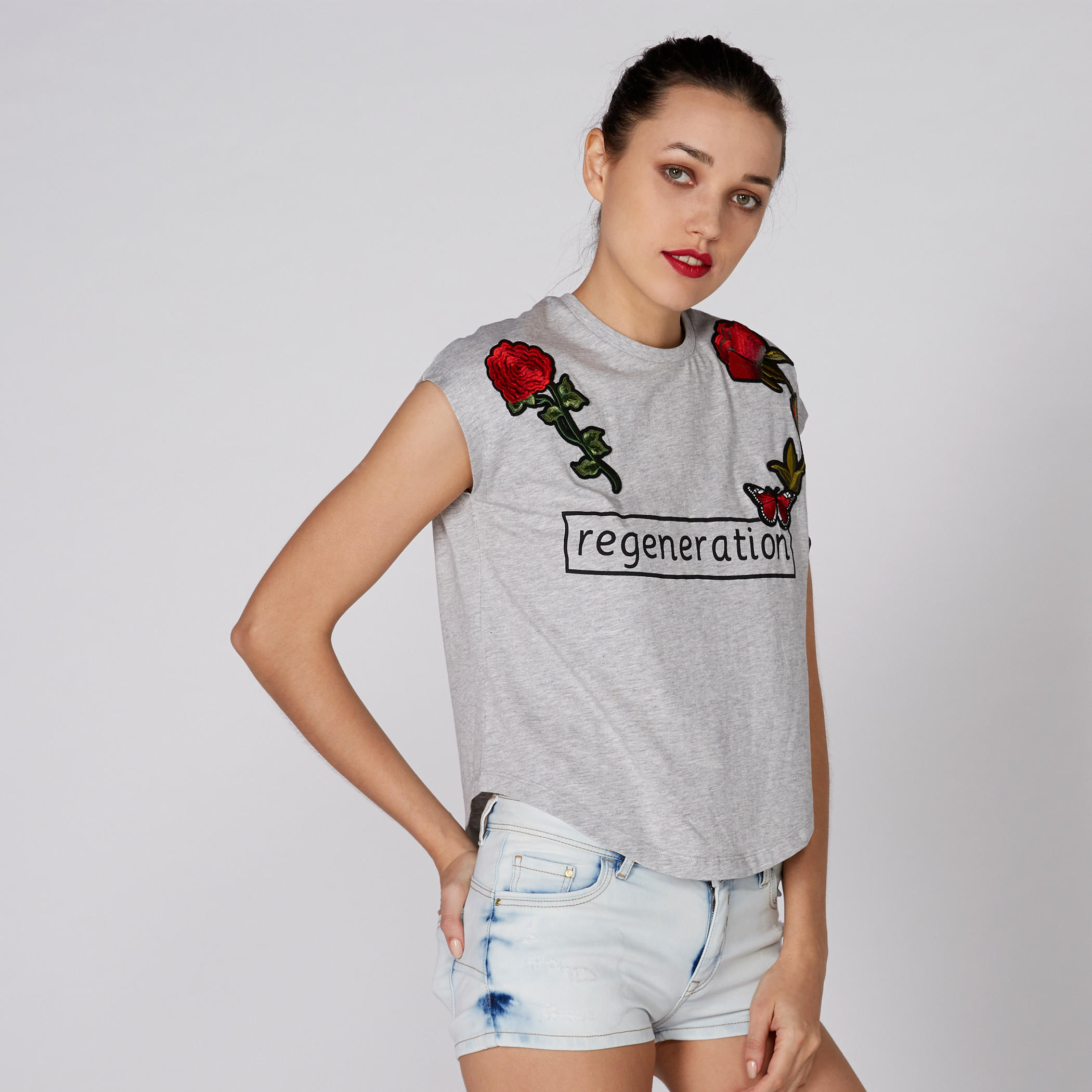 تيشيرت دون أكمام بياقة مستديرة من لي كوبر-women-clothing-shirtsandblouses-shirts-image-2