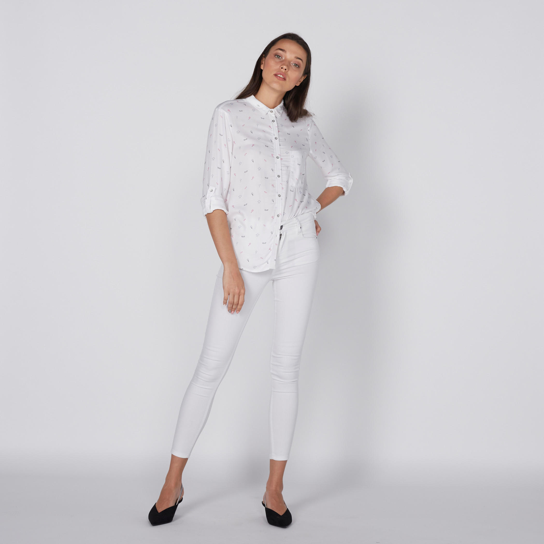 Printed Shirt with Long Roll-Up Sleeves-women-clothing-shirtsandblouses-shirts-image-2