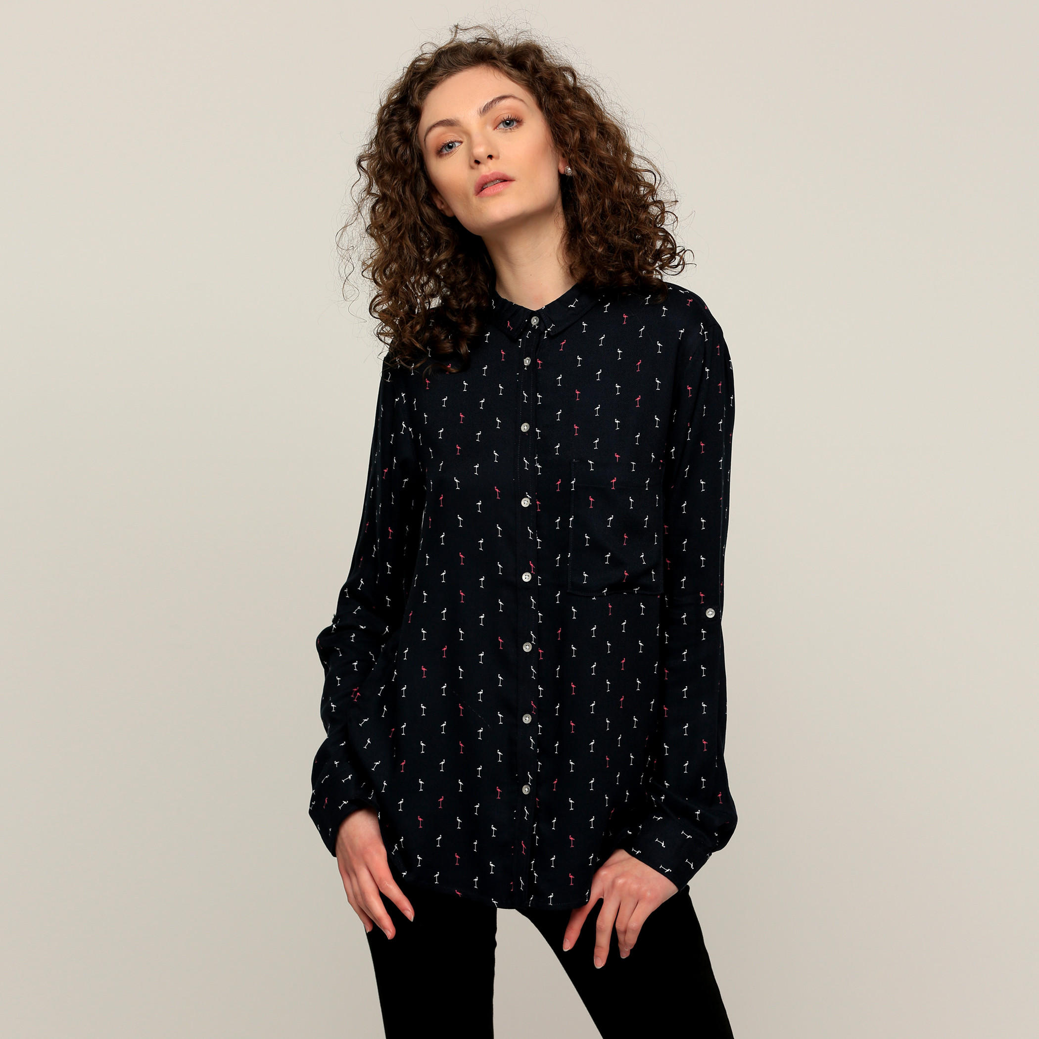 Lee Cooper Printed Shirt with Long Sleeves and Complete Placket-women-clothing-shirtsandblouses-shirts-image-1