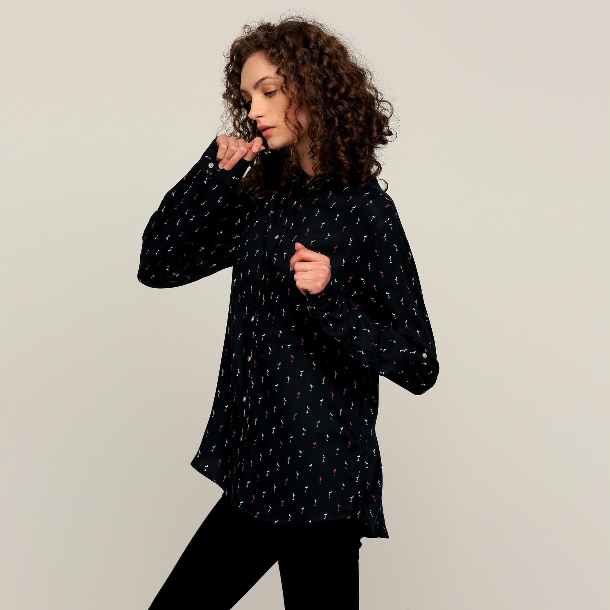 Lee Cooper Printed Shirt with Long Sleeves and Complete Placket-women-clothing-shirtsandblouses-shirts-image-3