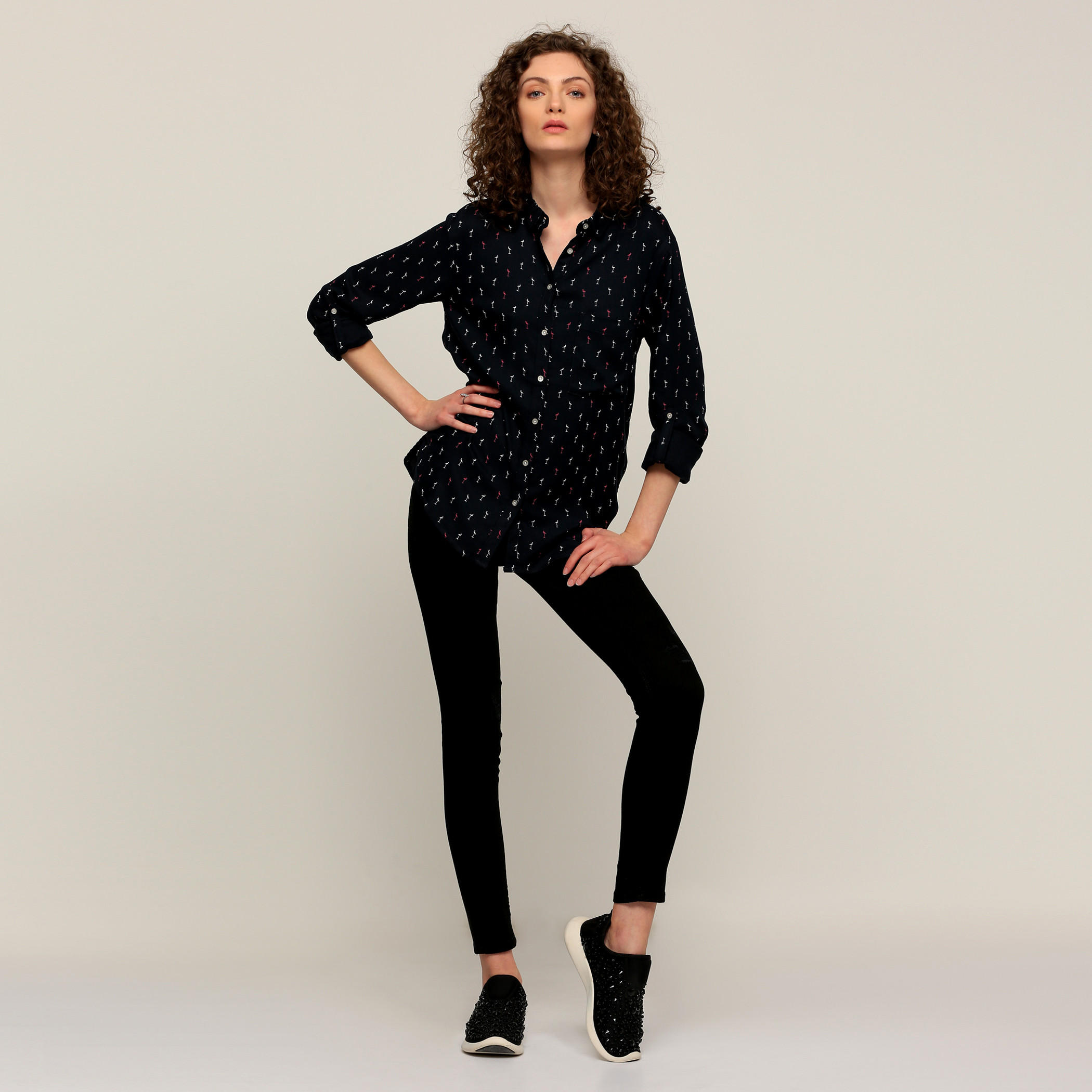 Lee Cooper Printed Shirt with Long Sleeves and Complete Placket-women-clothing-shirtsandblouses-shirts-image-5