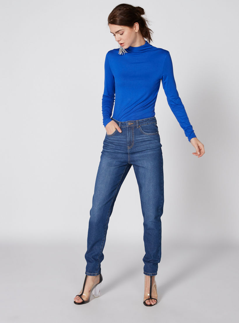 بنطال جينز طويل بجيب وزر إغلاق من لي كوبر-women-clothing-bottoms-jeans-image-1