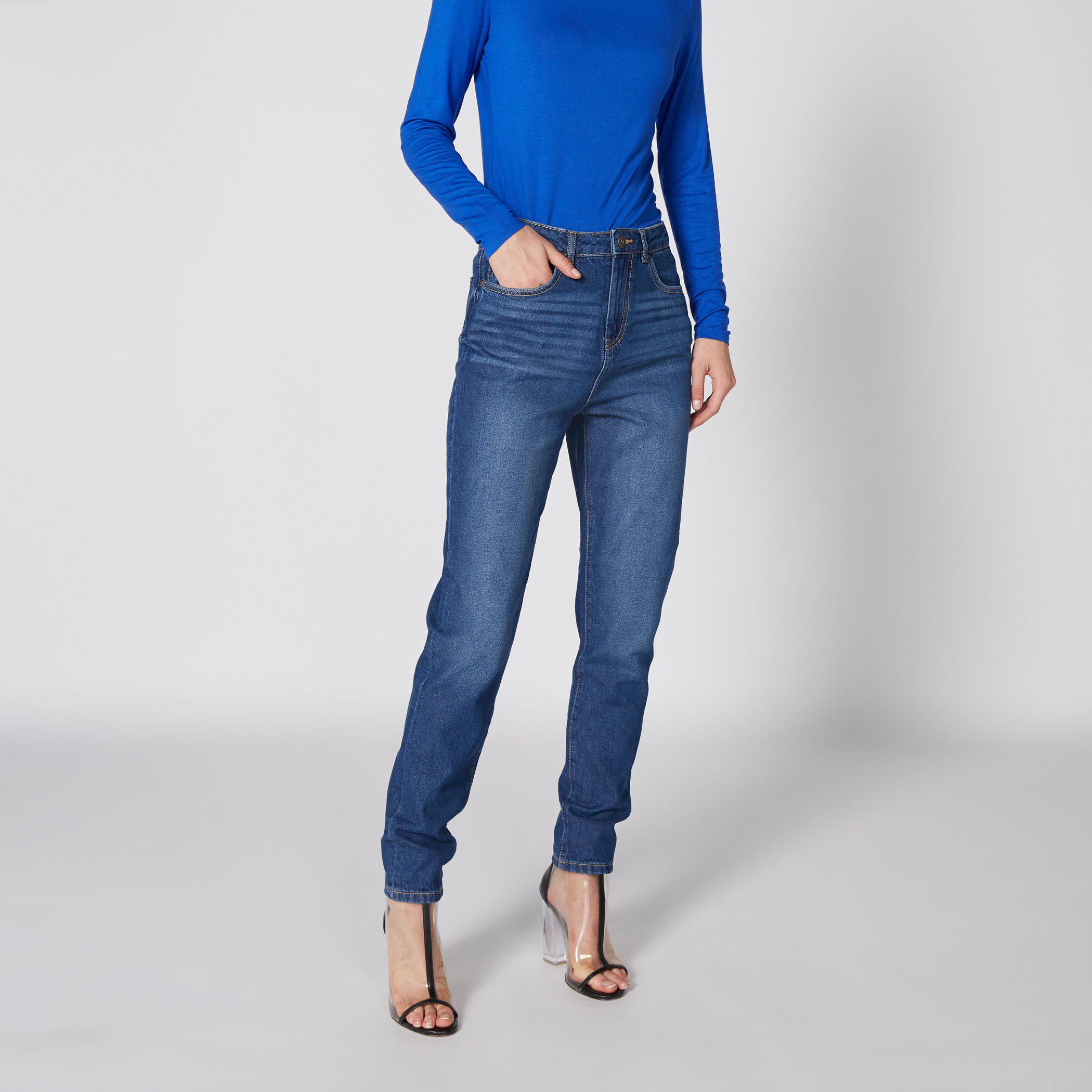 بنطال جينز طويل بجيب وزر إغلاق من لي كوبر-women-clothing-bottoms-jeans-image-3