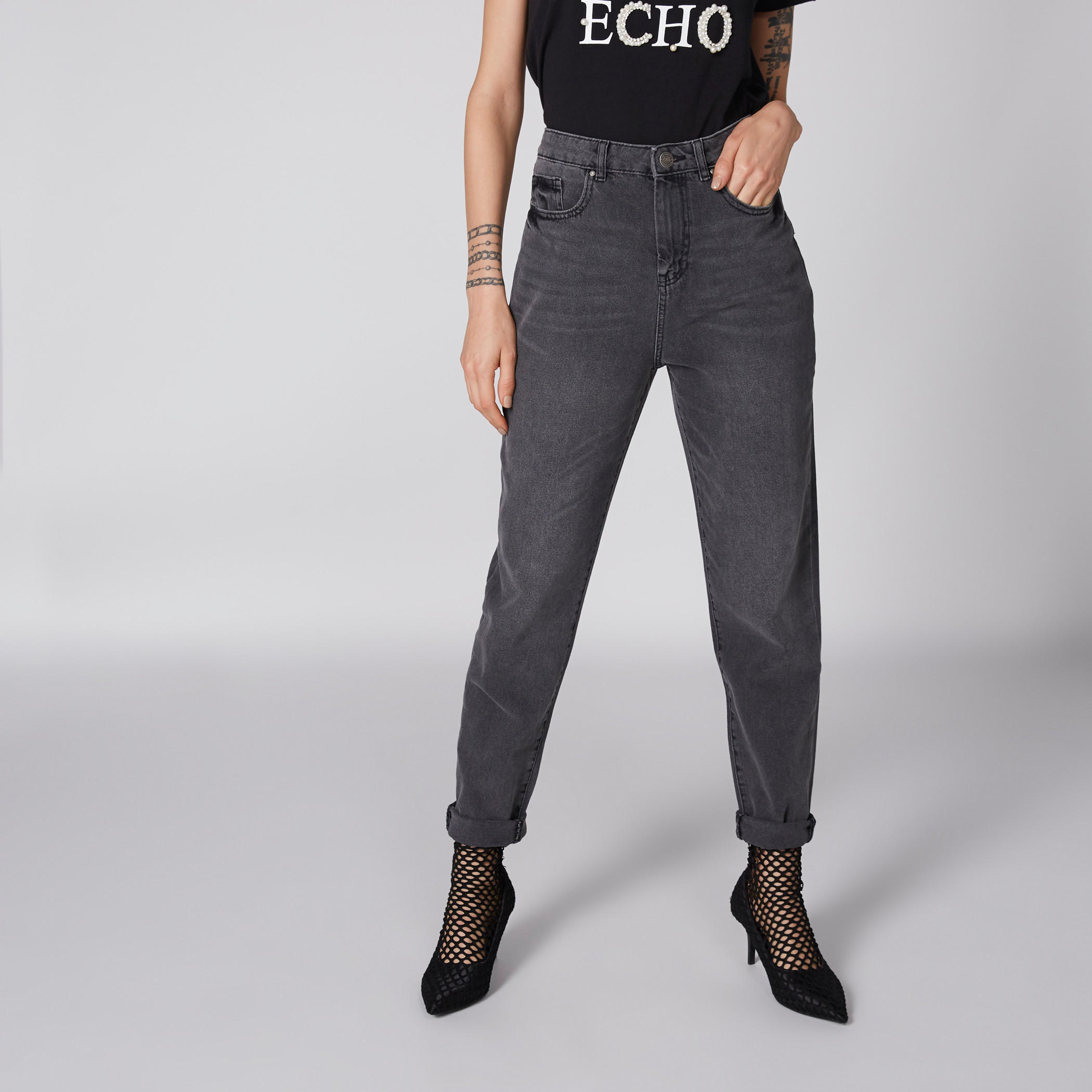 بنطال جينز طويل بزر إغلاق وجيوب من لي كوبر-women-clothing-bottoms-jeans-image-1
