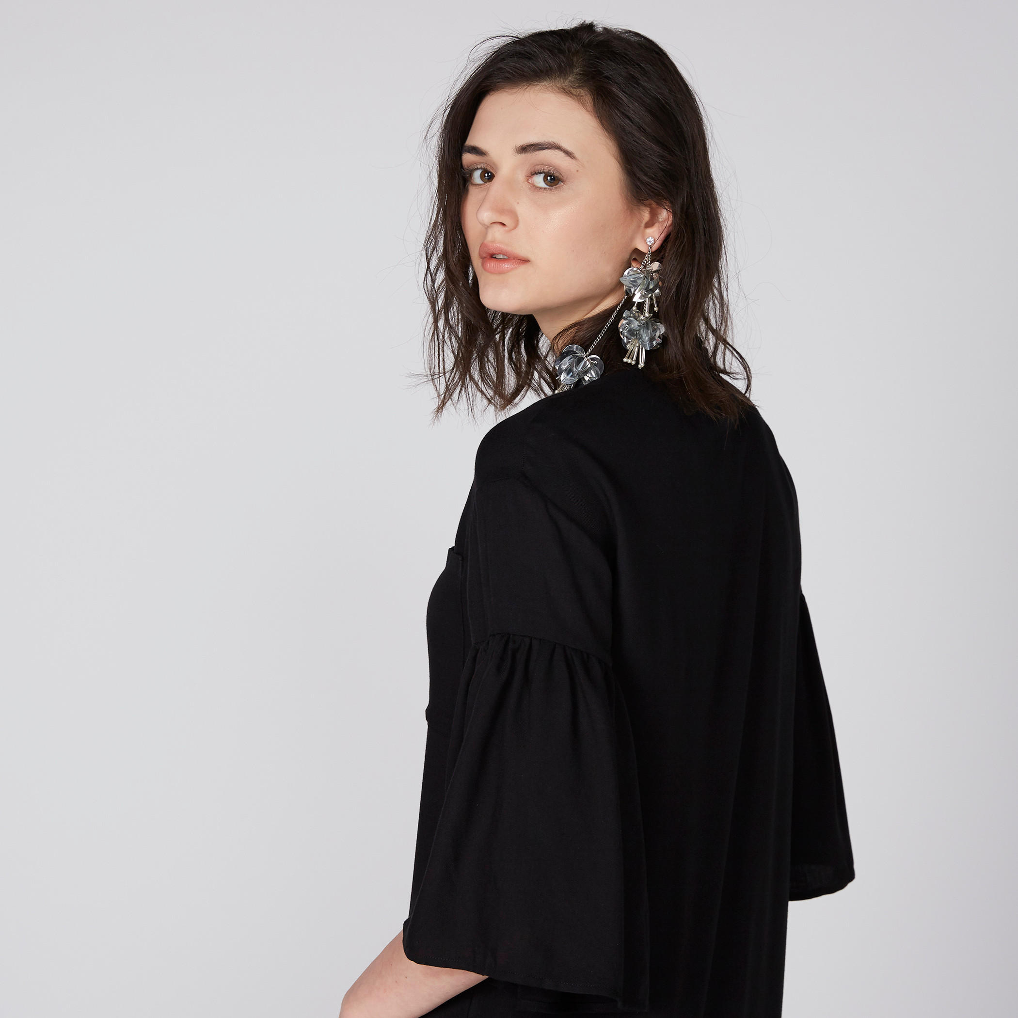 فستان متوسط الطول بأكمام 3/4 من لي كوبر-women-clothing-dresses-image-2