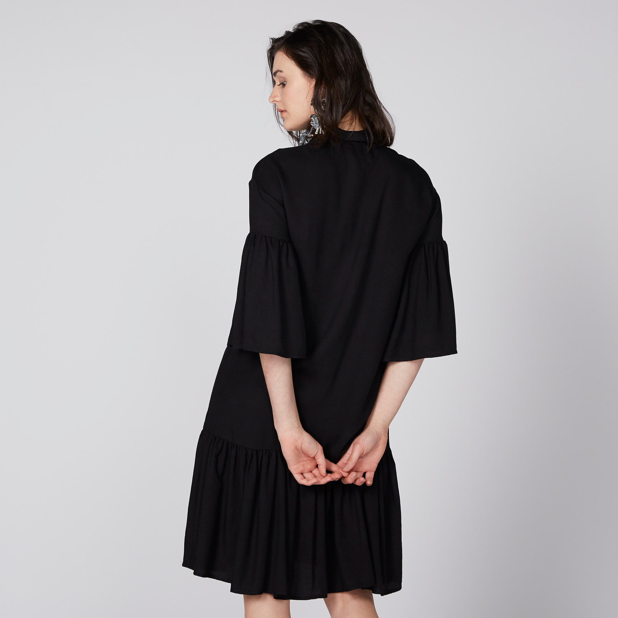 فستان متوسط الطول بأكمام 3/4 من لي كوبر-women-clothing-dresses-image-3