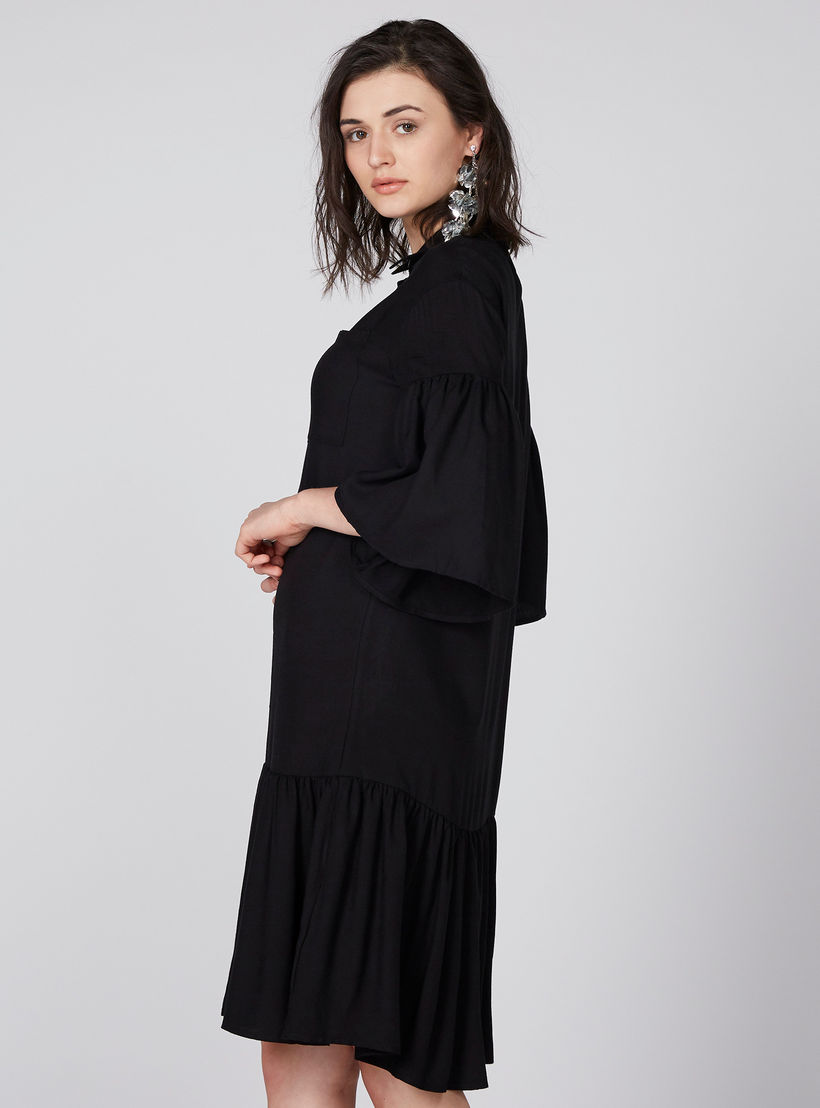 فستان متوسط الطول بأكمام 3/4 من لي كوبر-women-clothing-dresses-image-4
