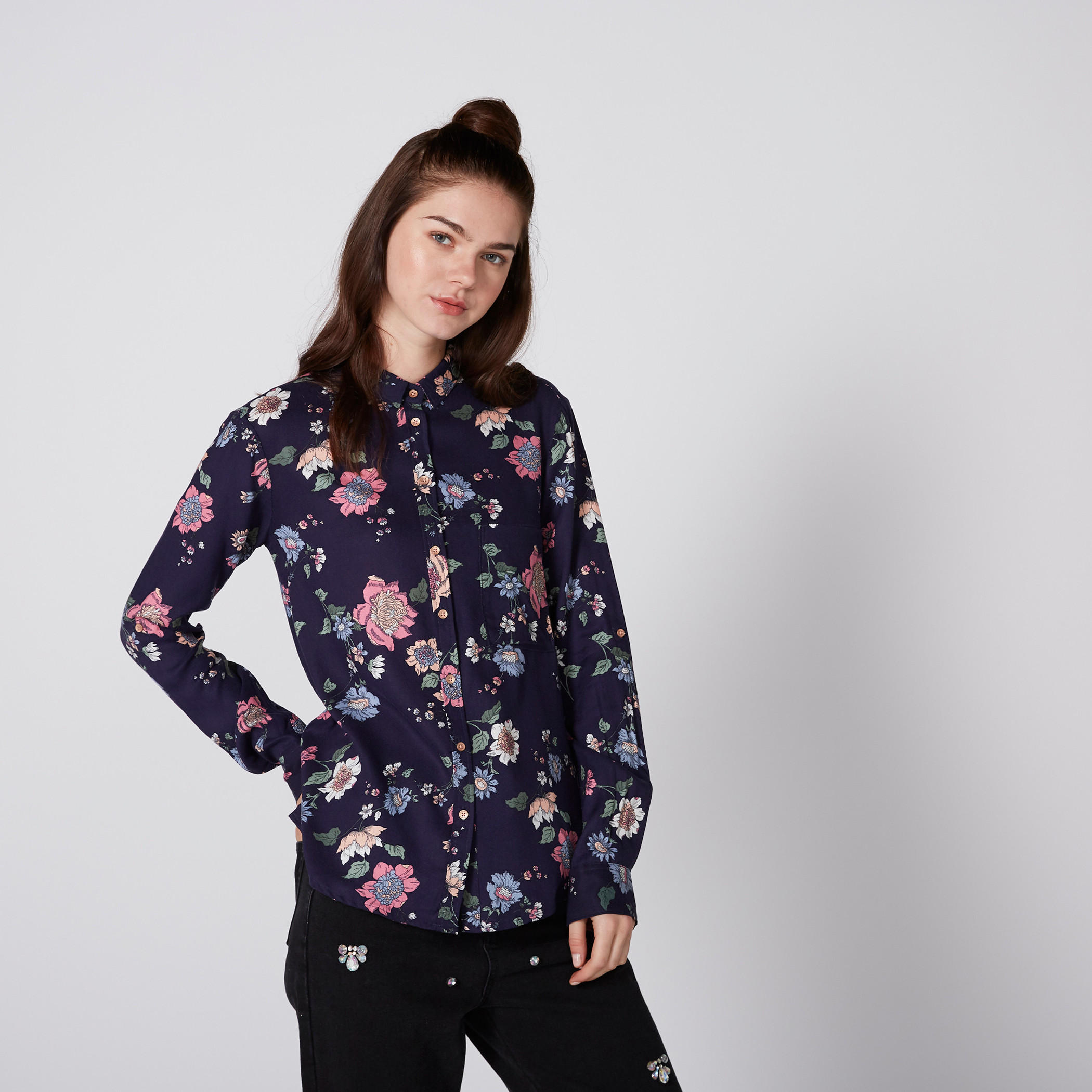 Lee Cooper Printed Shirt with Long Sleeves-women-clothing-shirtsandblouses-shirts-image-2