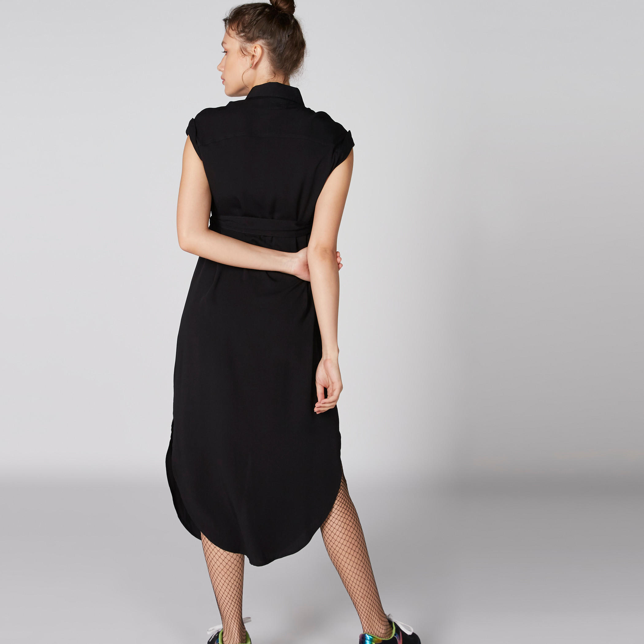 فستان قميص متوسط الطول بحزام رباط-women-clothing-dresses-image-2