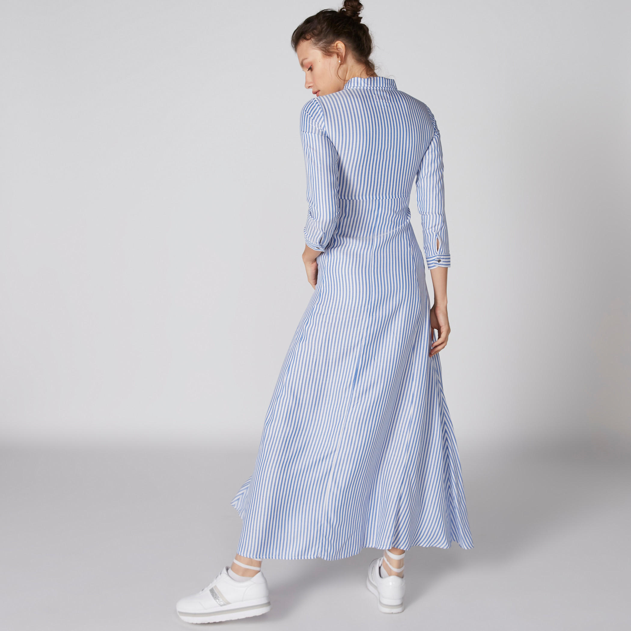 فستان ماكسي مقلم بأكمام طويلة وأزرار-women-clothing-dresses-image-2