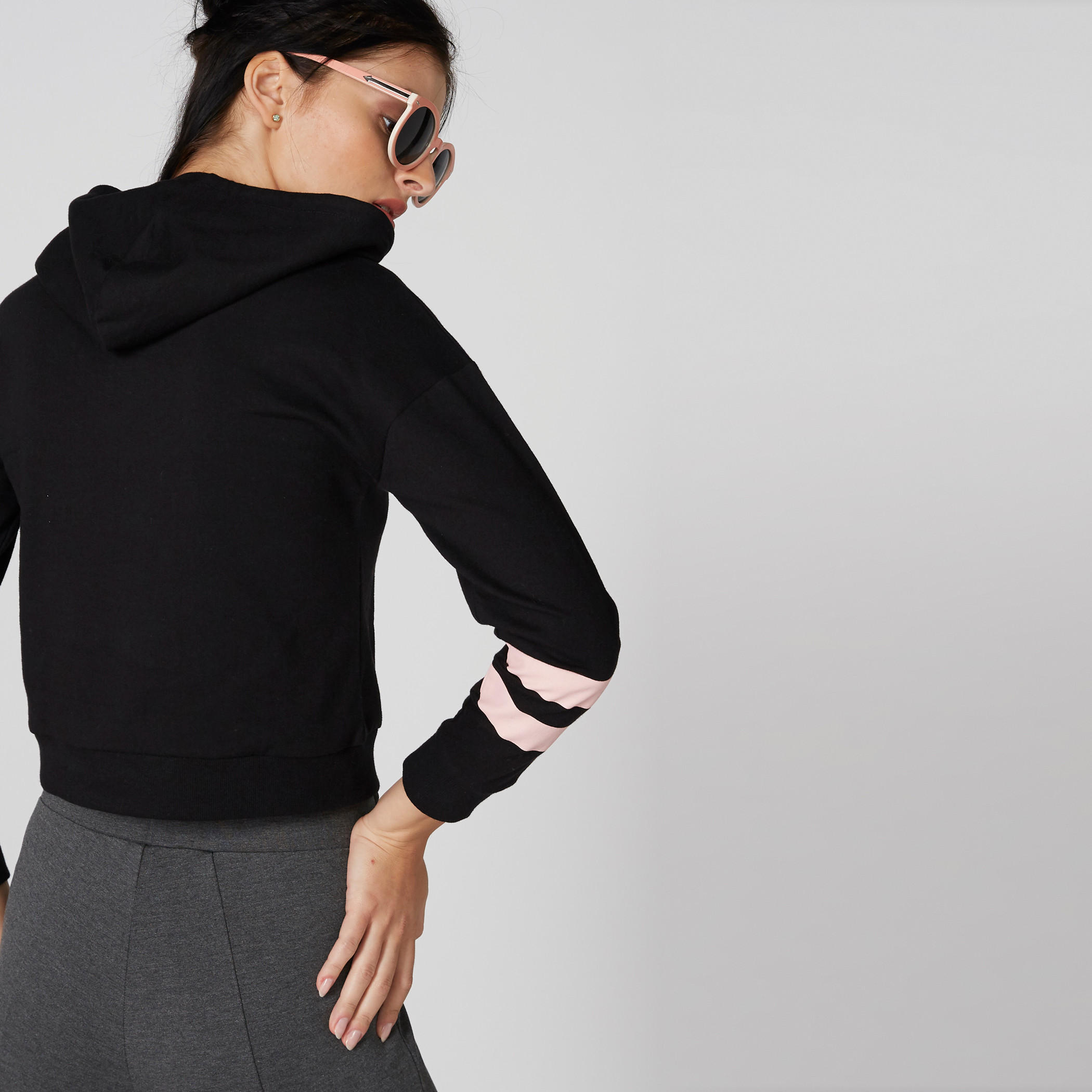 Printed Sweatshirt with Long Sleeves and Hood-women-winterwear-hoodiesandsweatshirts-hoodies-image-2