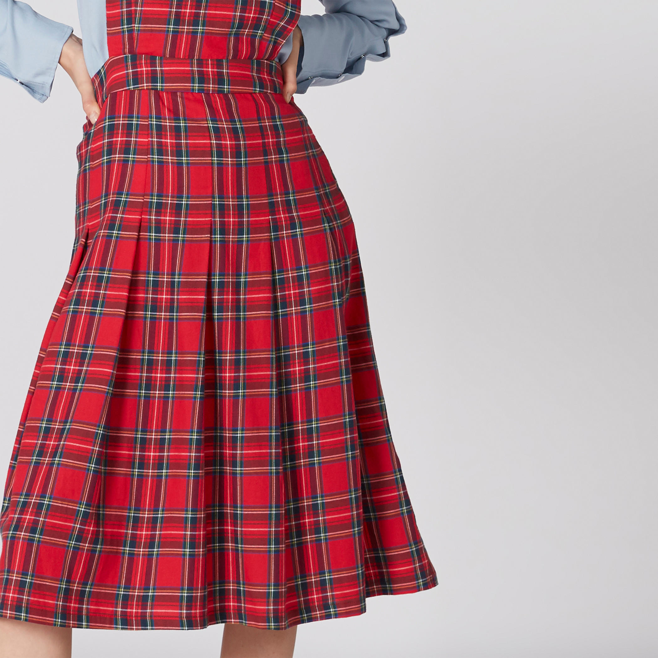 Lee Cooper Chequered Midi Dress with Square Neck-women-clothing-dresses-image-4