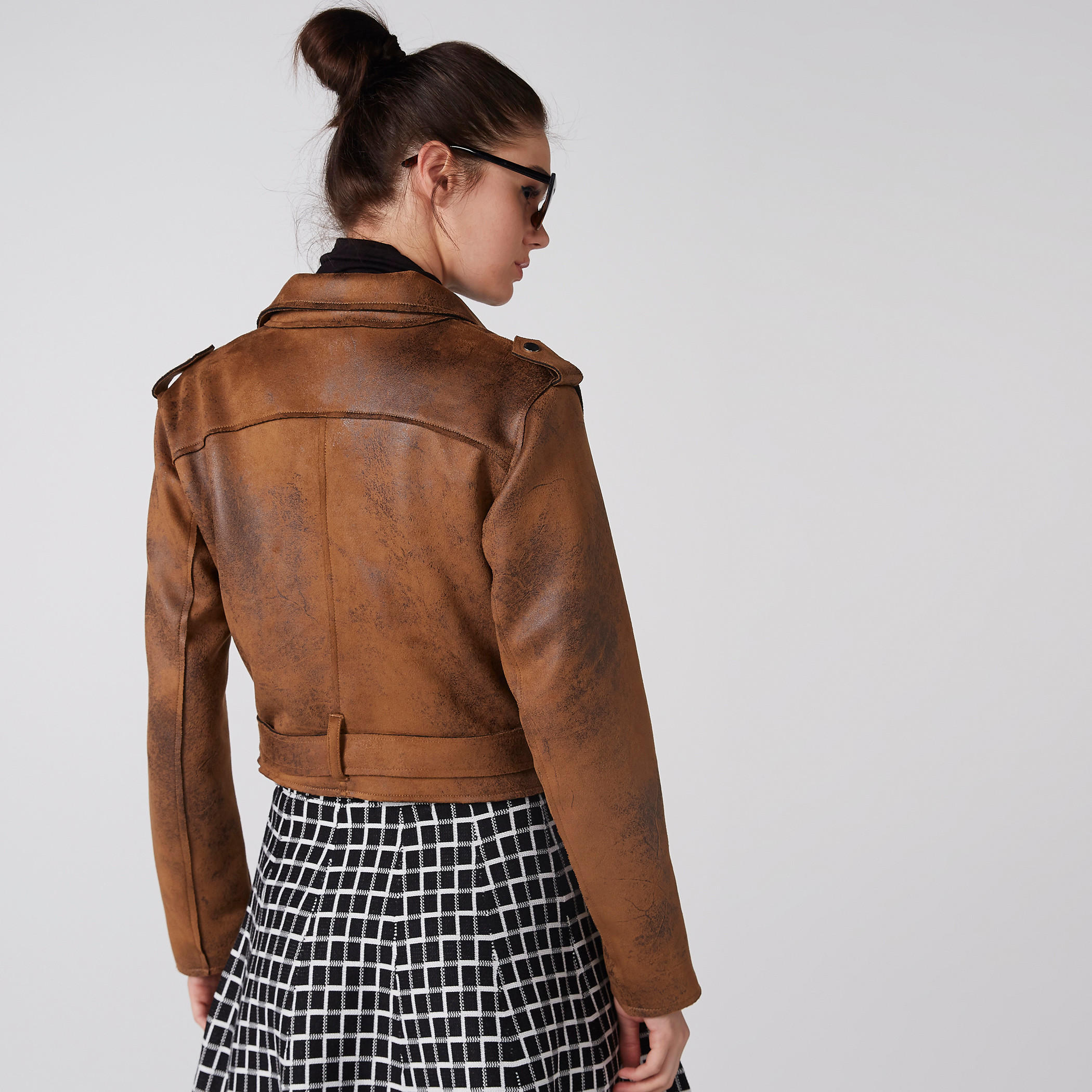 Textured Biker Jacket with Zip Closure and Long Sleeves-women-winterwear-coatsandjackets-jackets-image-6