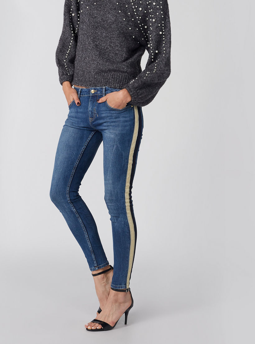 Tape Detail Jeans with Button Closure and Pocket Detail-women-clothing-bottoms-jeans-image-1