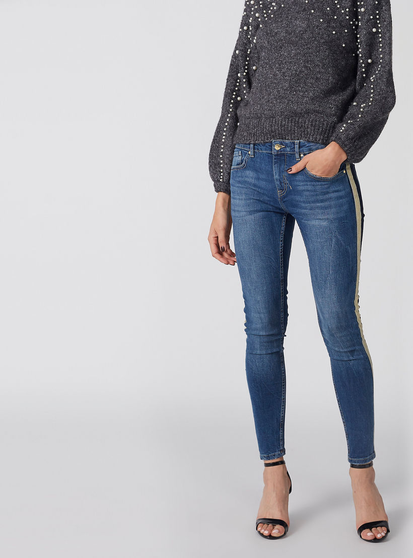 Tape Detail Jeans with Button Closure and Pocket Detail-women-clothing-bottoms-jeans-image-3