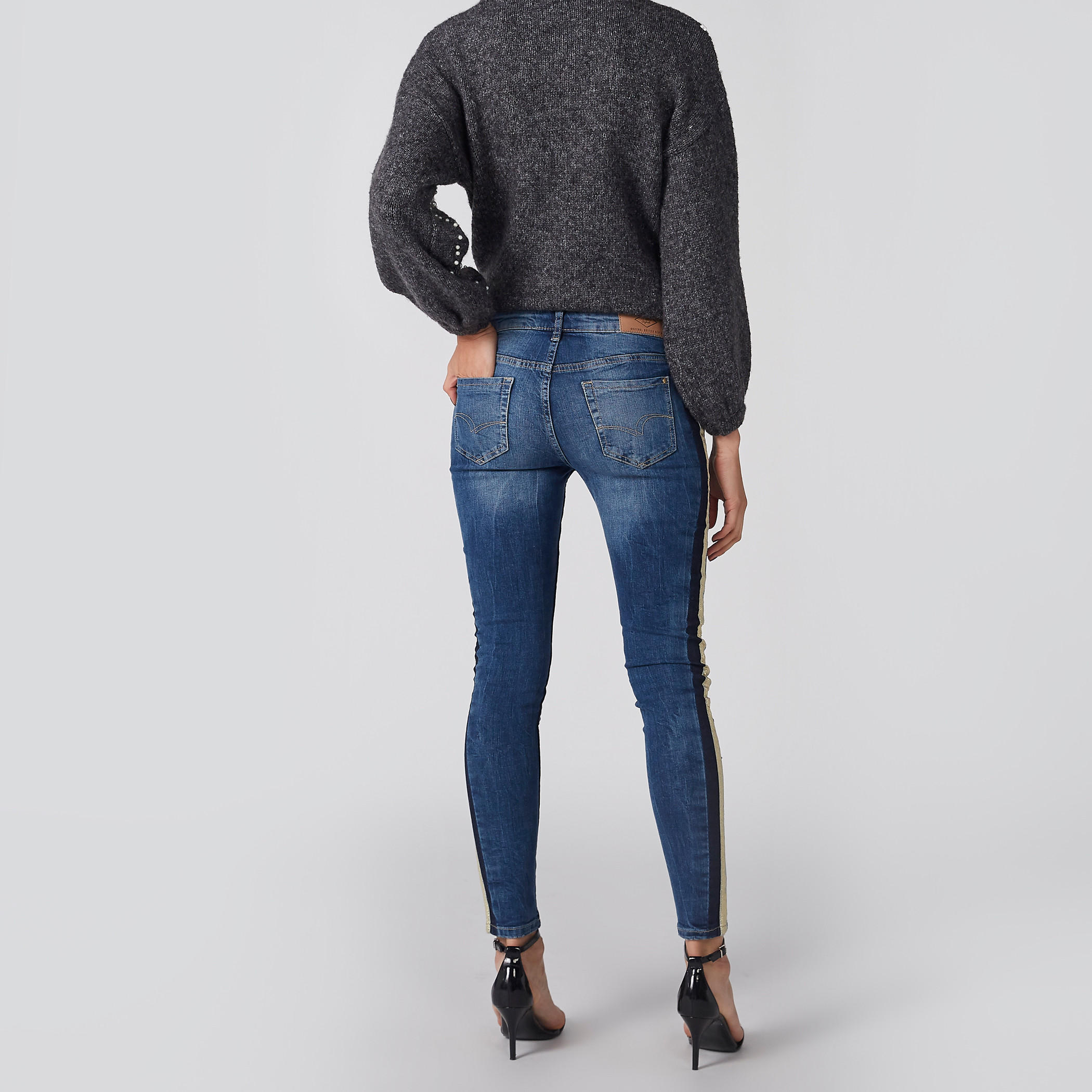 Tape Detail Jeans with Button Closure and Pocket Detail-women-clothing-bottoms-jeans-image-5