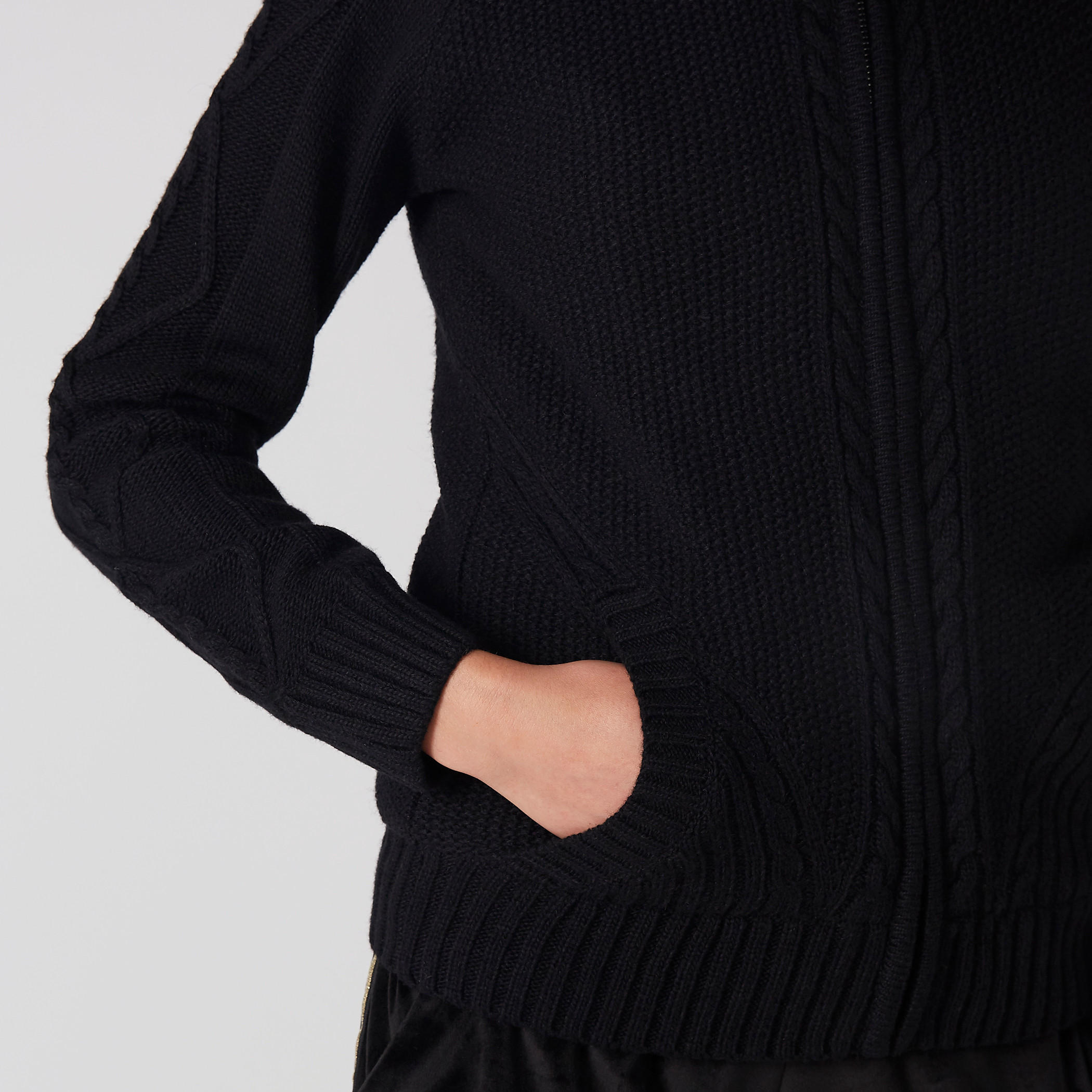 سترة كارديجان بارزة الملمس بقبّعة وسحّاب إغلاق من لي كوبر-women-winterwear-hoodiesandsweatshirts-hoodies-image-3