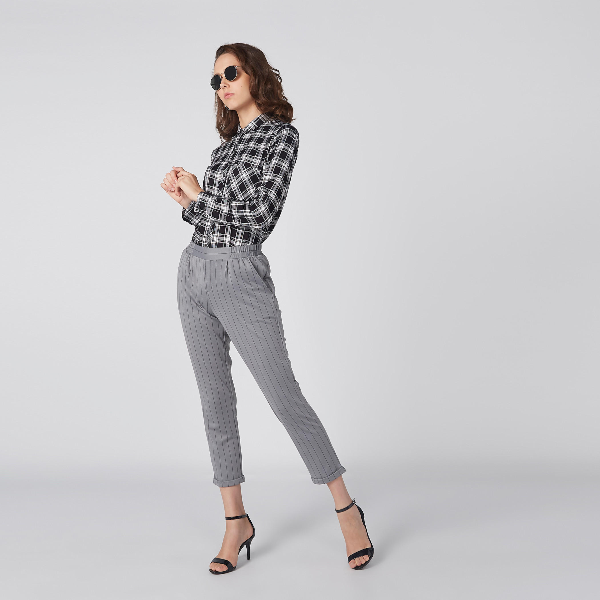 قميص كاروهات بأكمام طويلة وجيوب-women-clothing-shirtsandblouses-shirts-image-3