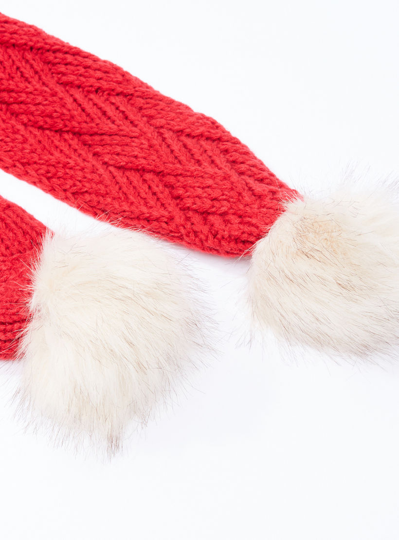 Lee Cooper Textured Muffler with Pom-Pom Detail-women-clothingaccessories-scarves-image-3