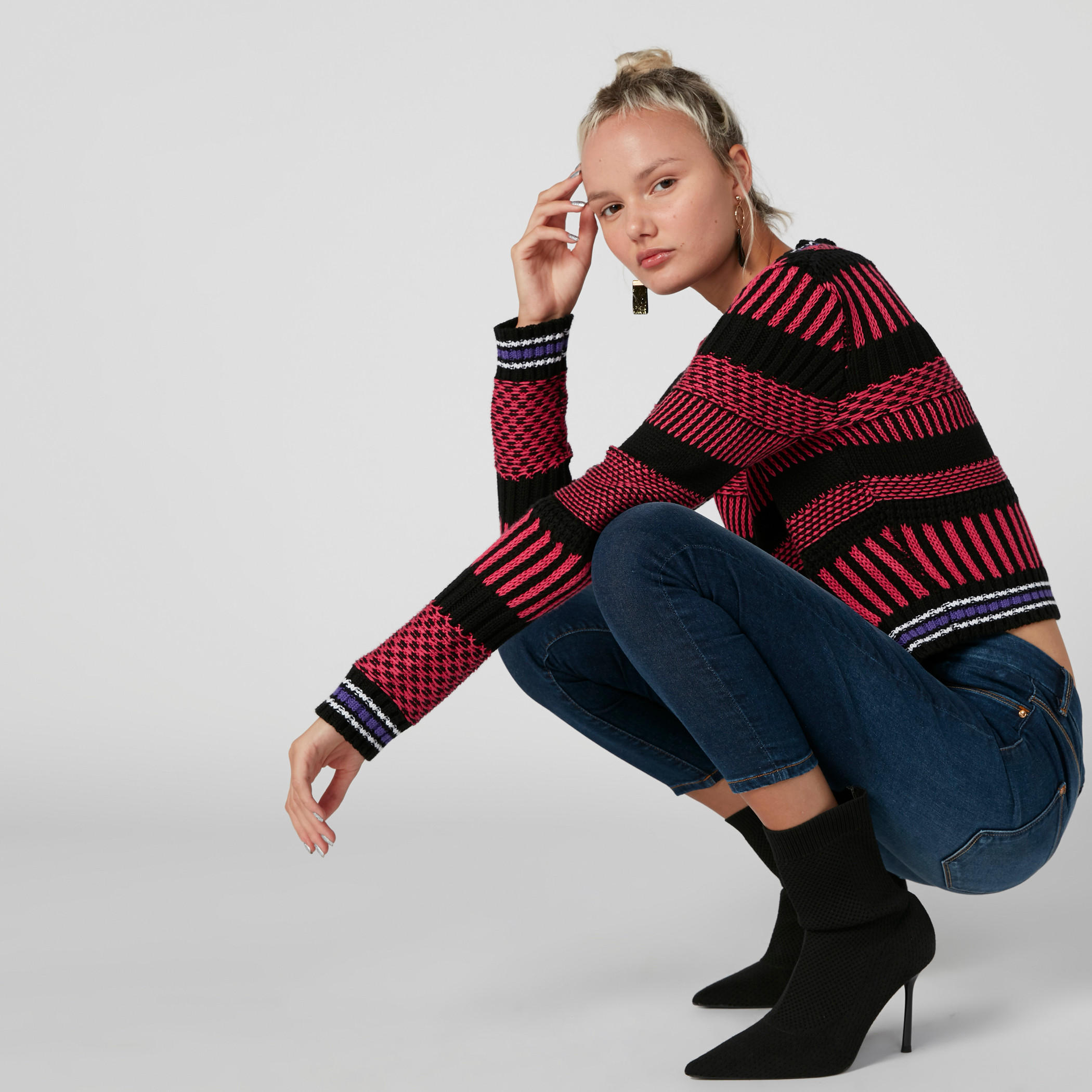 Textured Sweater in Relaxed Fit with Long Sleeves-women-clothing-cardigansandjumpers-jumpers-image-1