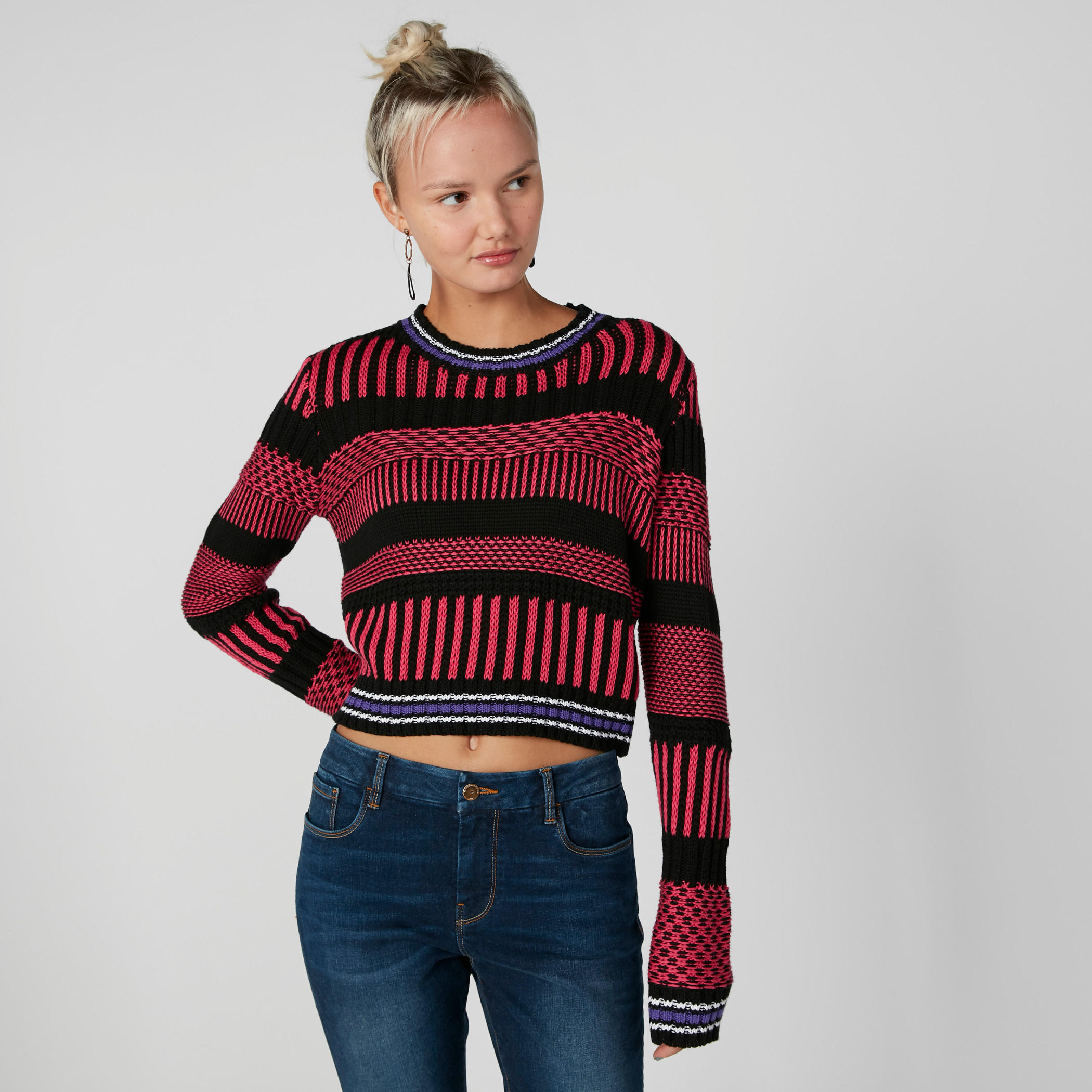 Textured Sweater in Relaxed Fit with Long Sleeves-women-clothing-cardigansandjumpers-jumpers-image-3