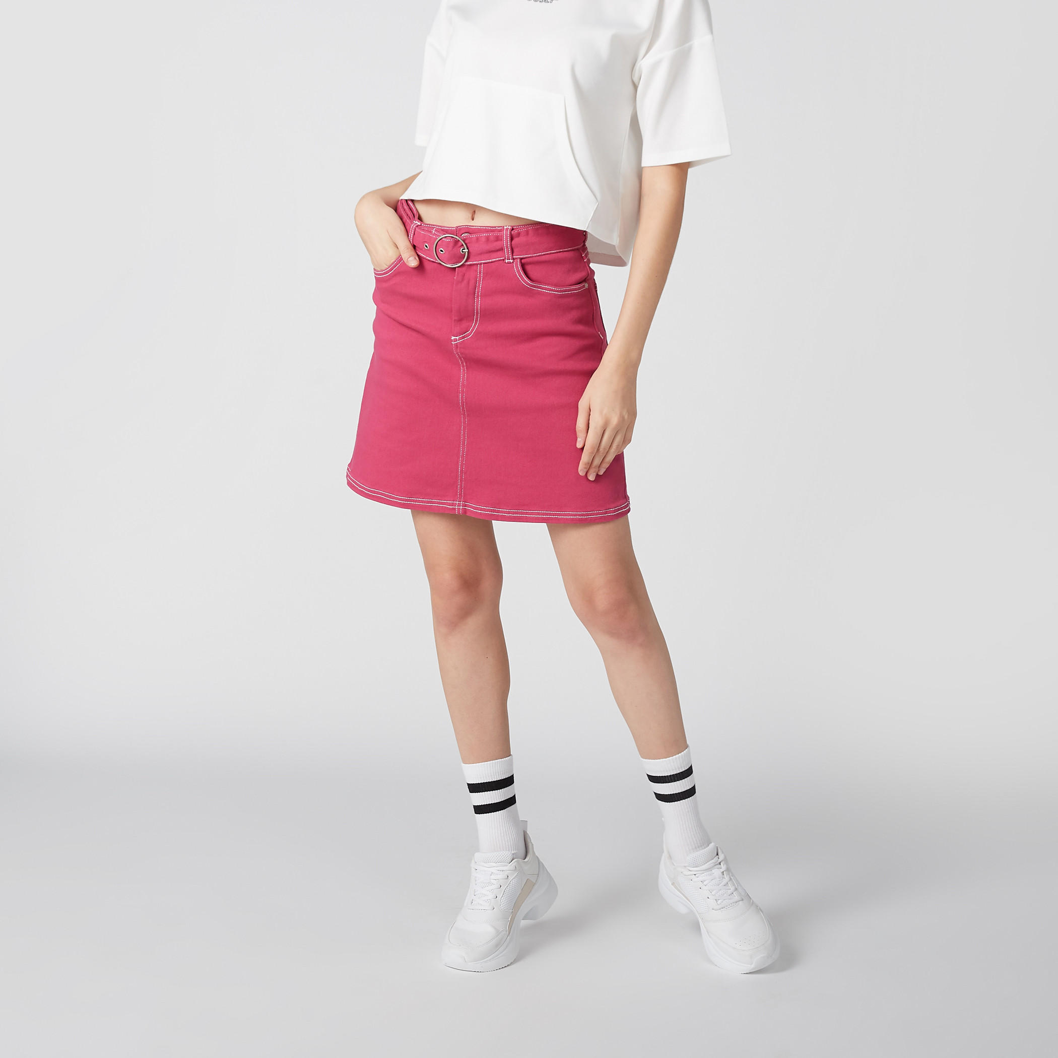 Shift Mini Skirt with Pocket Detail-women-clothing-bottoms-skirts-image-2