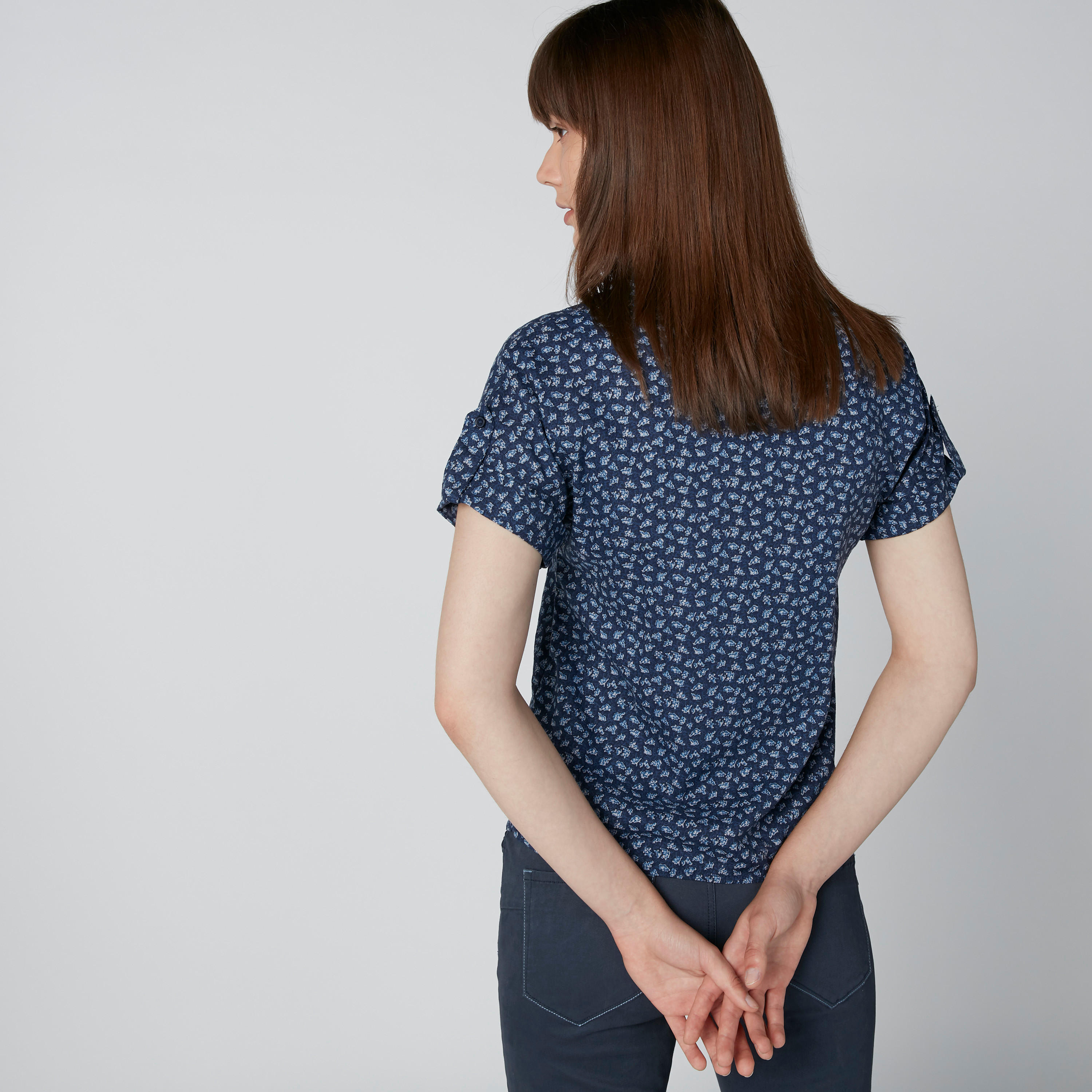 قميص قصير بأكمام متصلة ورباط وطبعات من لي كوبر-women-clothing-shirtsandblouses-shirts-image-2