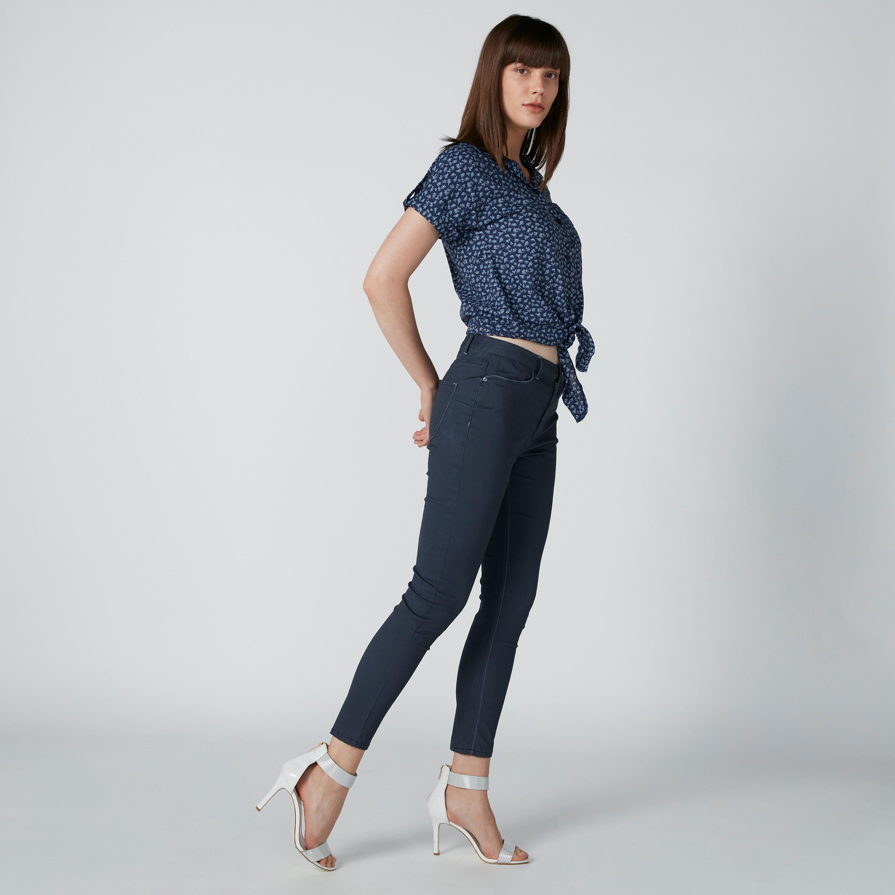 قميص قصير بأكمام متصلة ورباط وطبعات من لي كوبر-women-clothing-shirtsandblouses-shirts-image-3