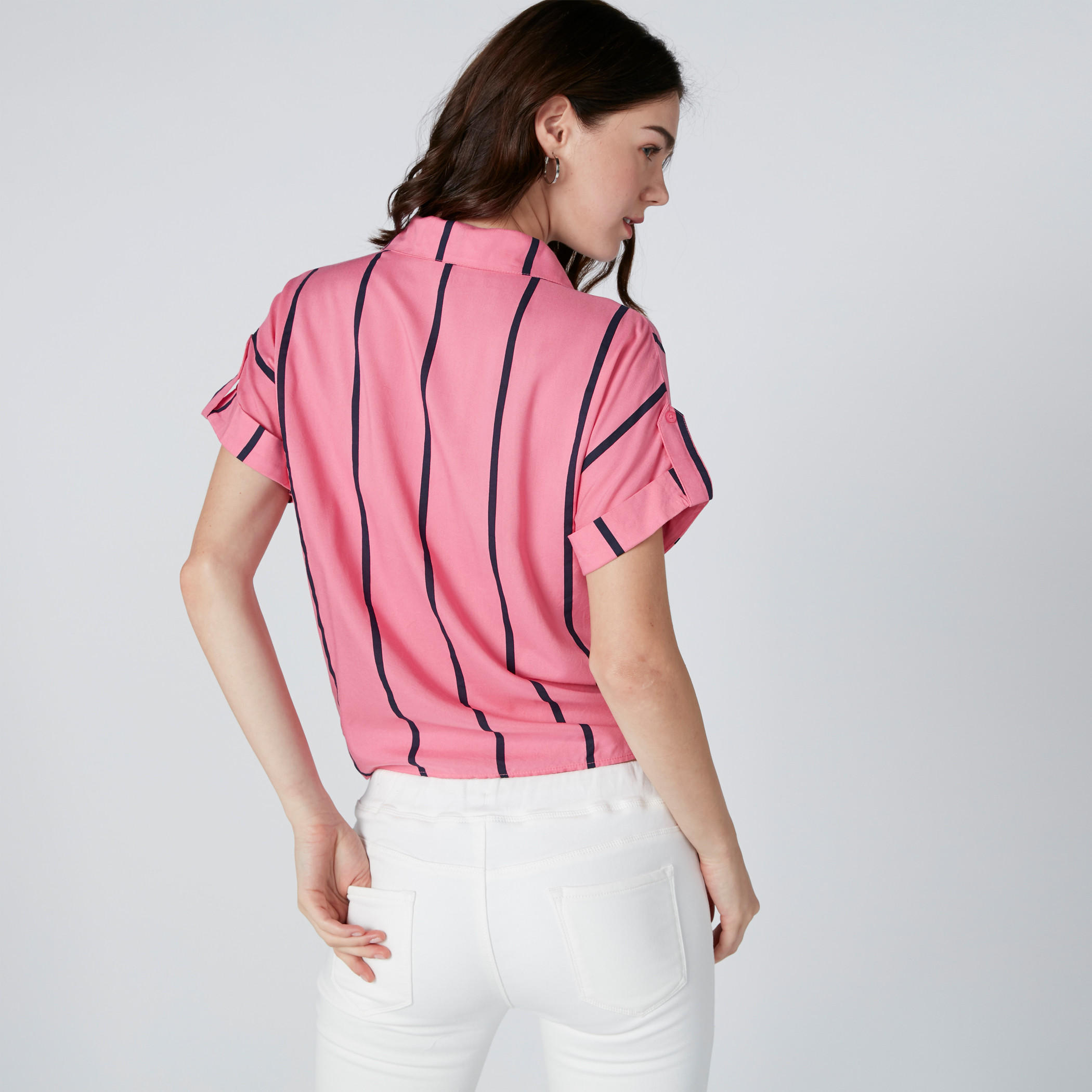 قميص مقلّم بأكمام متصلة من لي كوبر-women-clothing-shirtsandblouses-shirts-image-2