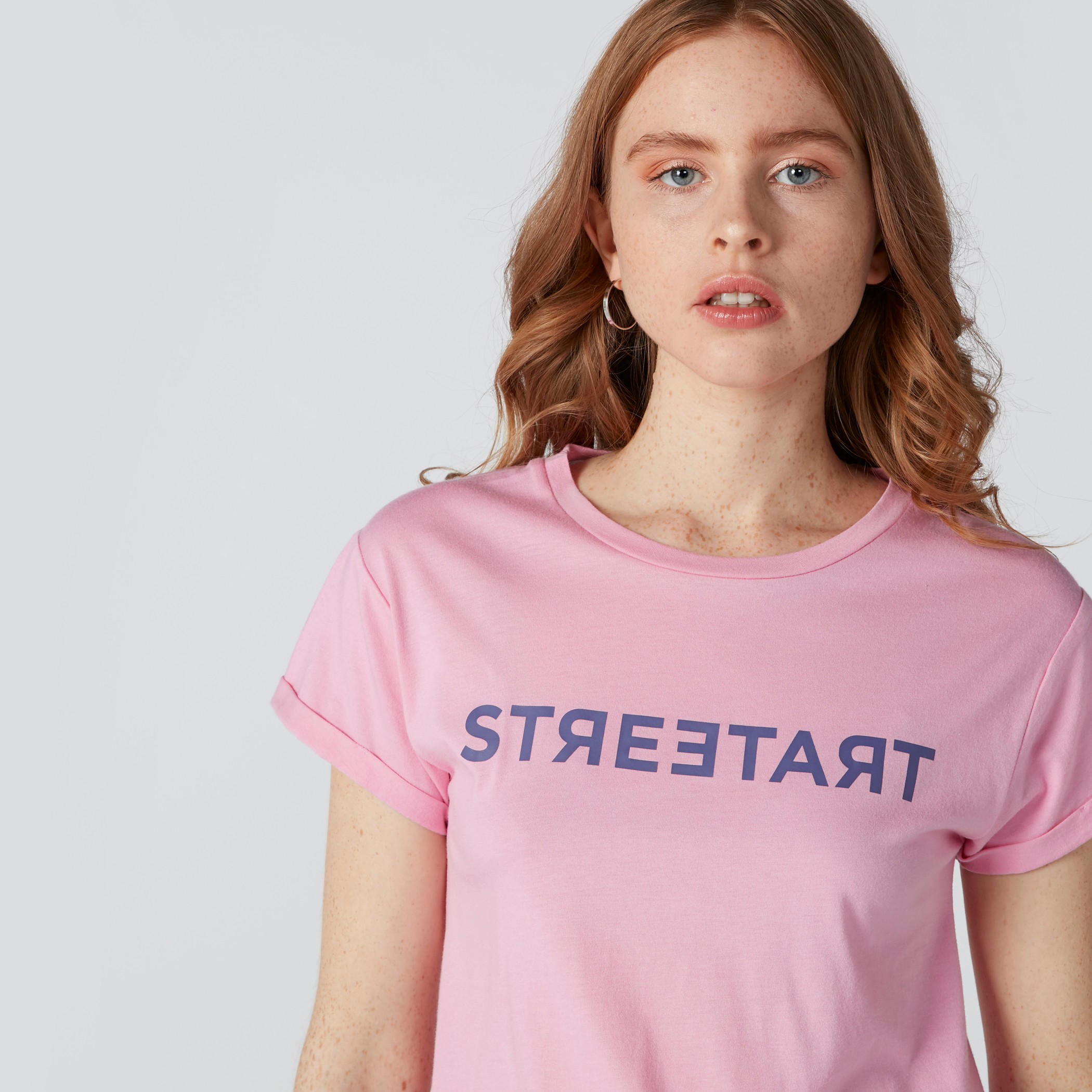 Printed T-Shirt with Round Neck and Cap Sleeves-women-clothing-tshirts-image-3
