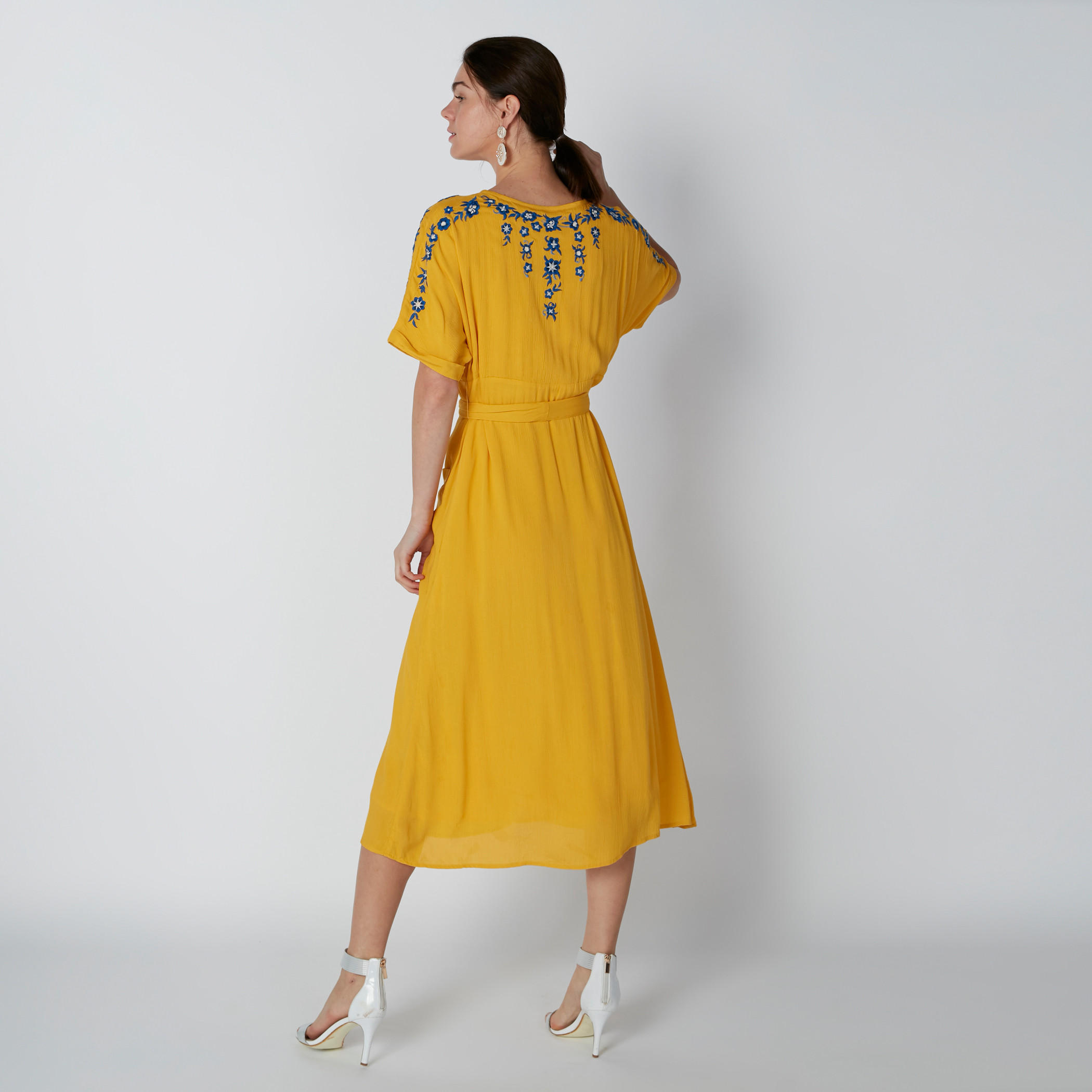 فستان إيه لاين متوسط الطول بجيوب وتطريز أزهار-women-clothing-dresses-image-2