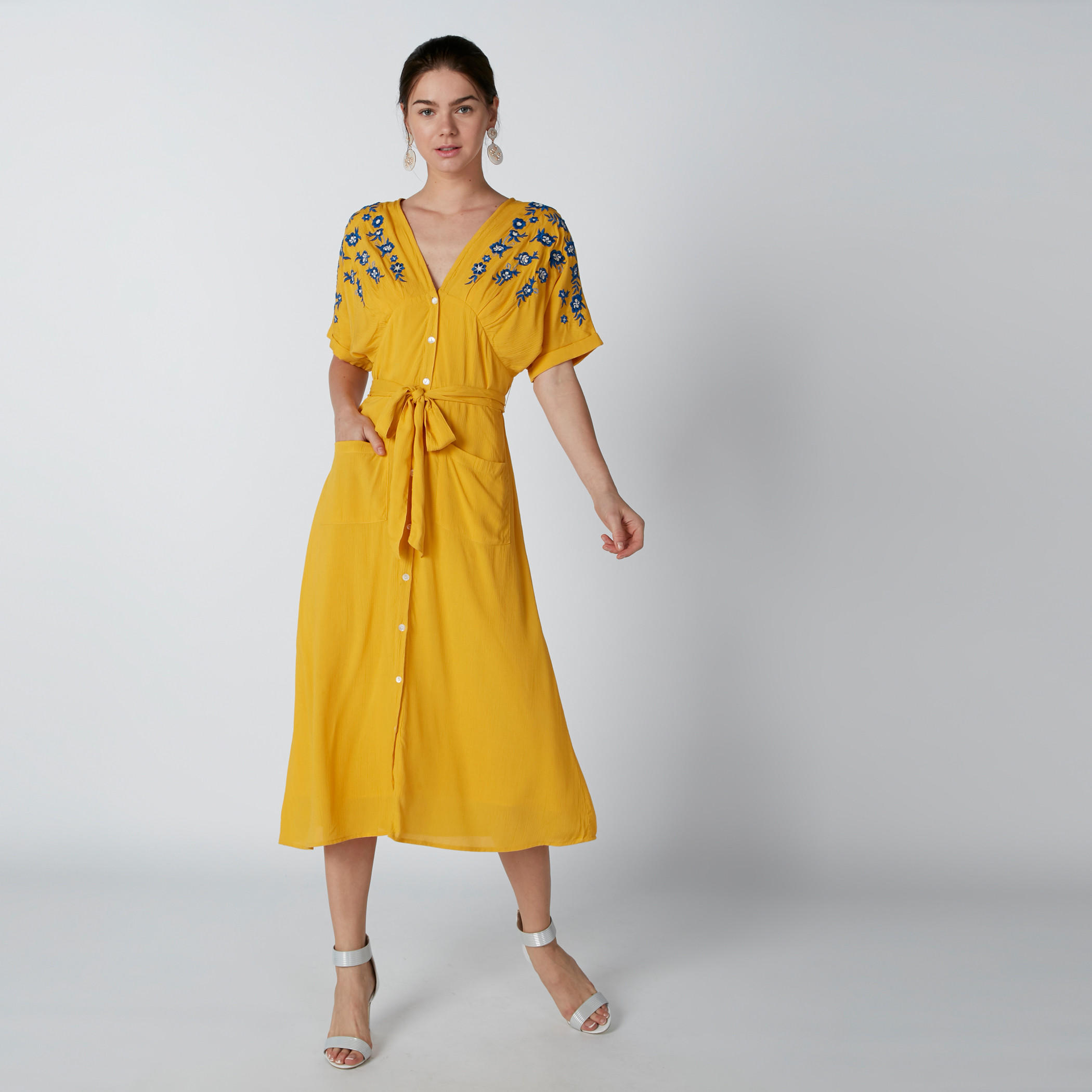 فستان إيه لاين متوسط الطول بجيوب وتطريز أزهار-women-clothing-dresses-image-3