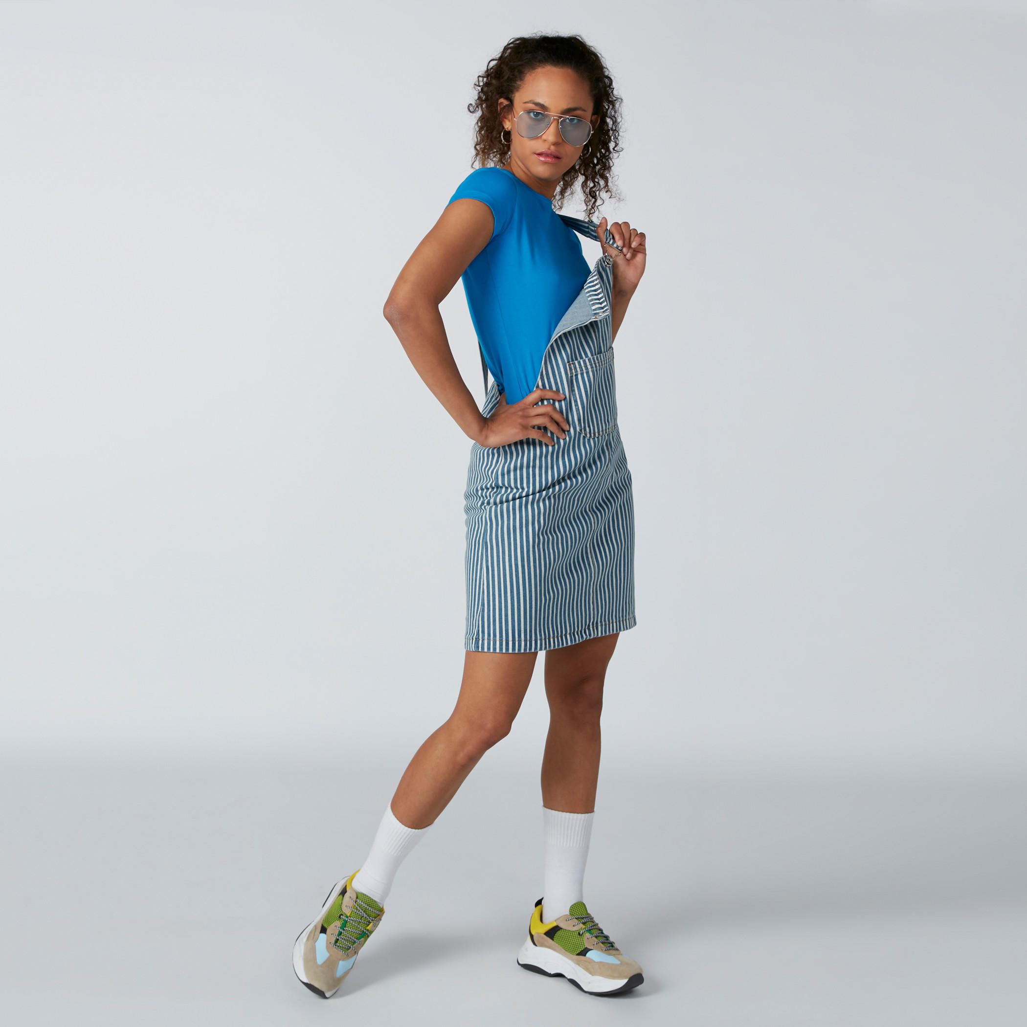 Lee Cooper Striped Denim Dungaree-women-clothing-bottoms-jeans-image-1