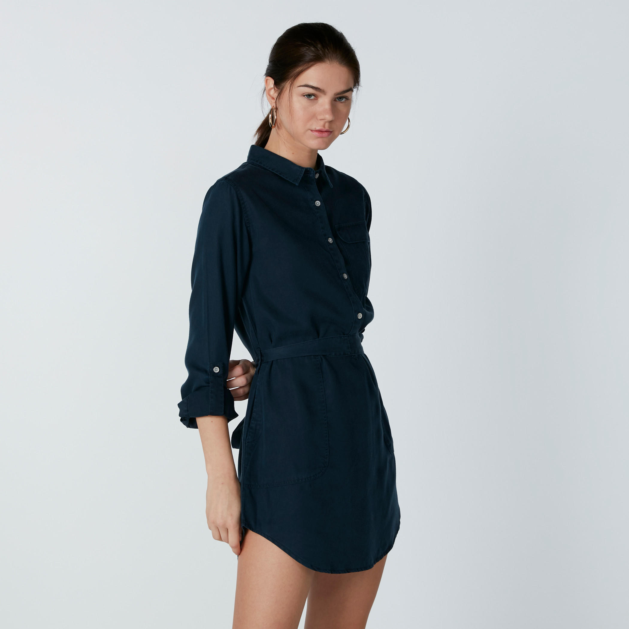 فستان قميص بأكمام طويلة وجيب-women-clothing-dresses-image-3