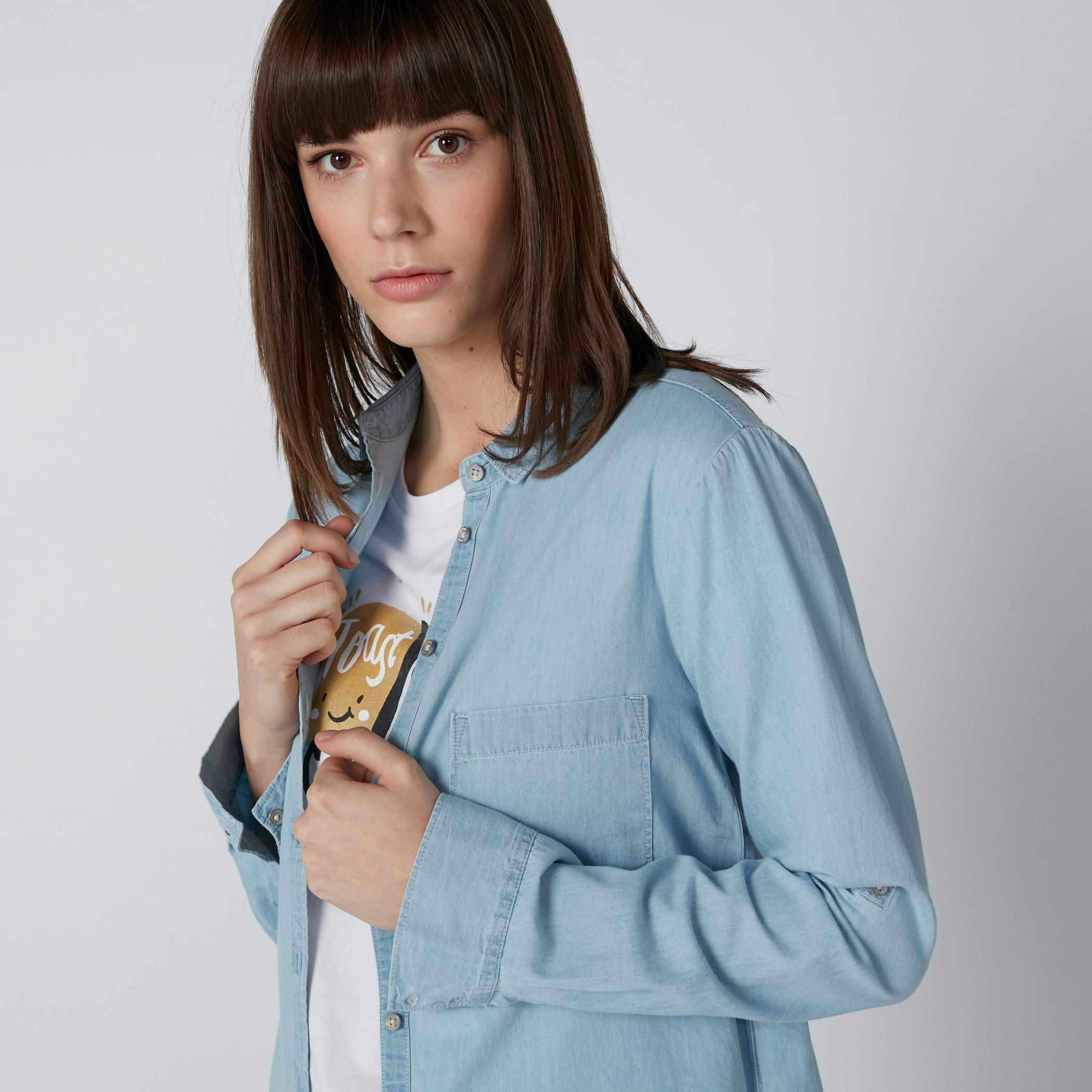 قميص بوي فريند دينم بأكمام طويلة من لي كوبر-women-clothing-shirtsandblouses-shirts-image-4