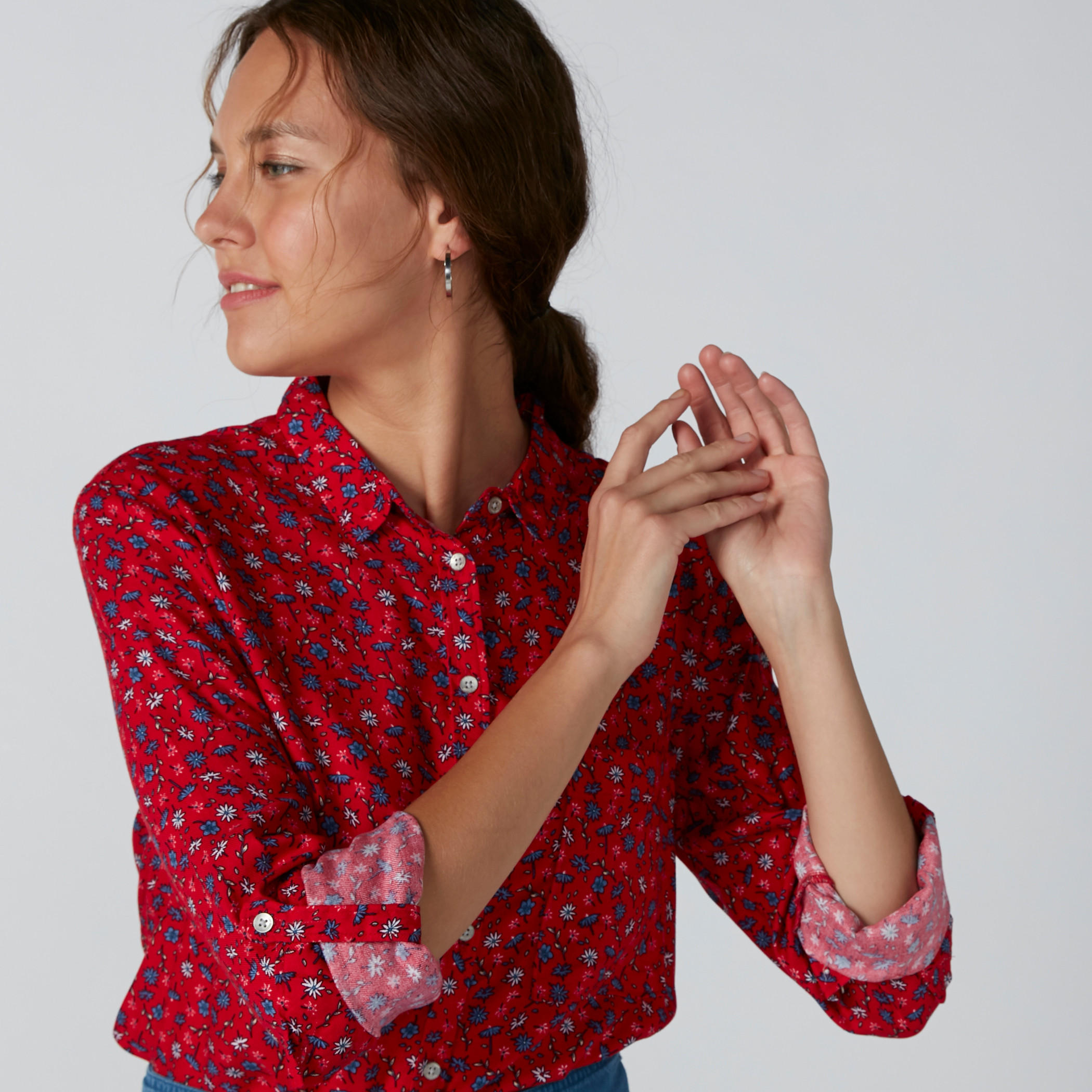قميص بأكمام طويلة وطبعات زهرية من لي كوبر-women-clothing-shirtsandblouses-shirts-image-3