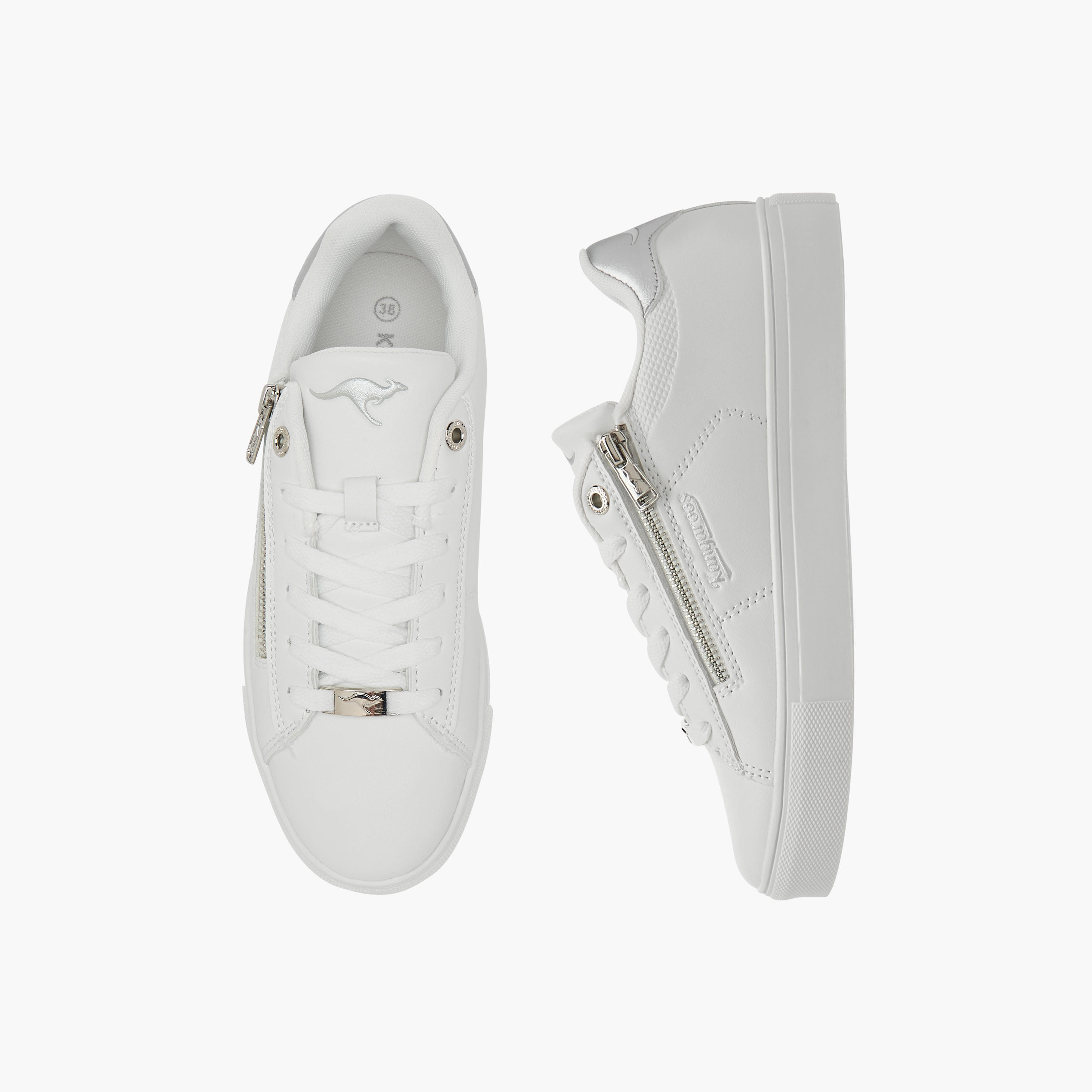 KangaROOS Women's Panelled Sneakers with Lace-Up Closure-women-shoes-sneakers-image-1